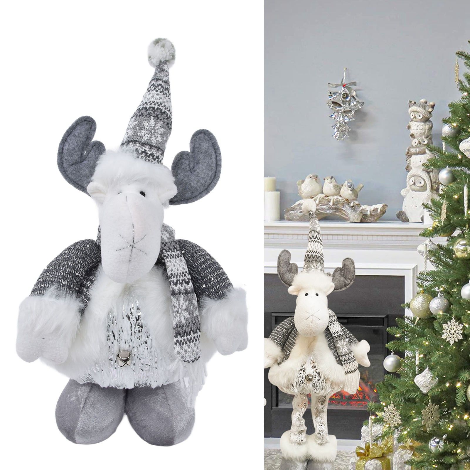 Retractable Christmas Elk Doll Polyester Christmas Ornament Gift Festival view 12
