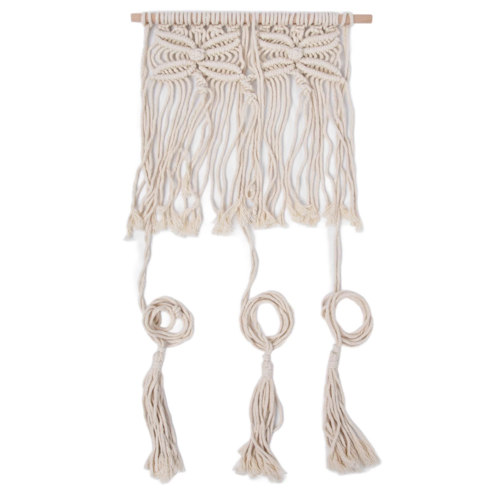 Boho Hat Wall Hanging Rack Cotton Rope Woven Bohemian Caps Holder for Home view 4