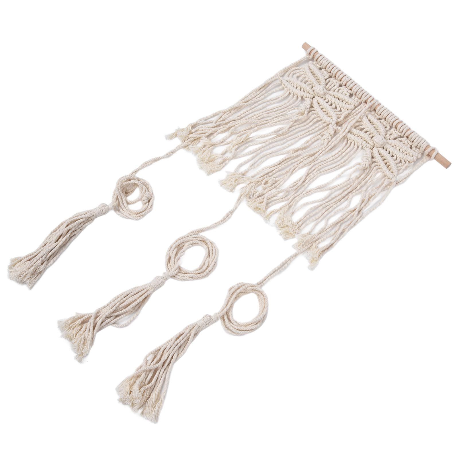 Boho Hat Wall Hanging Rack Cotton Rope Woven Bohemian Caps Holder for Home view 5