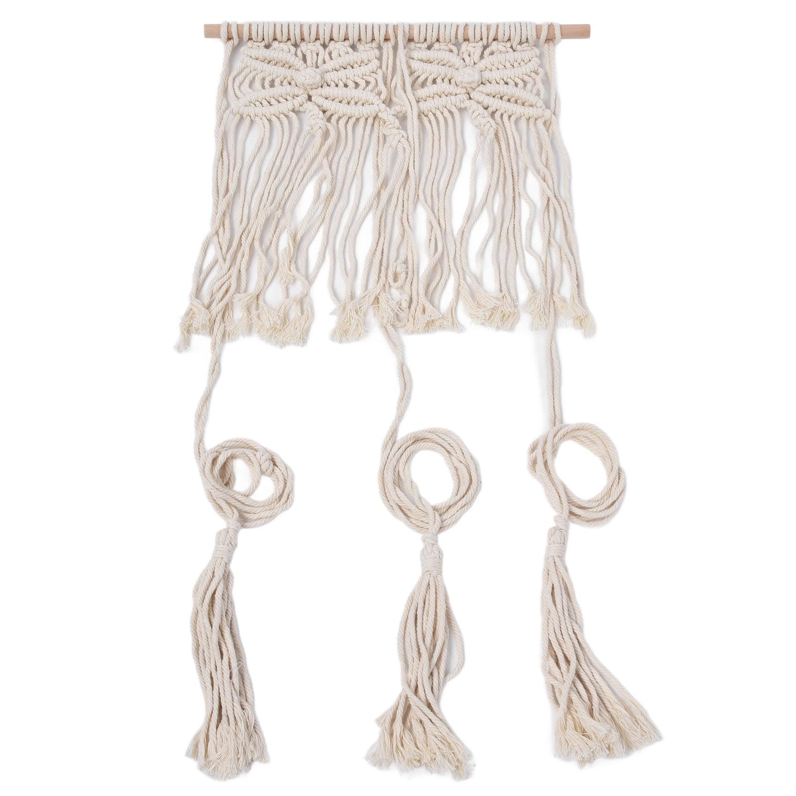 Boho Hat Wall Hanging Rack Cotton Rope Woven Bohemian Caps Holder for Home view 7