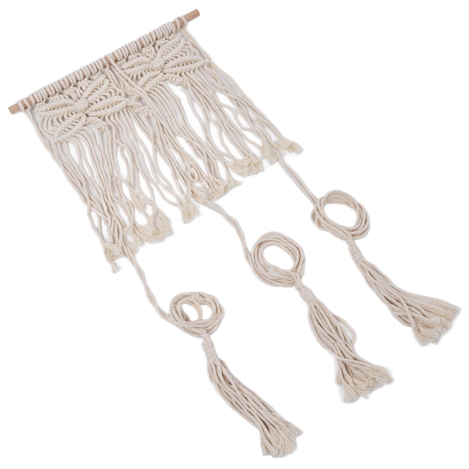 Boho Hat Wall Hanging Rack Cotton Rope Woven Bohemian Caps Holder for Home view 8