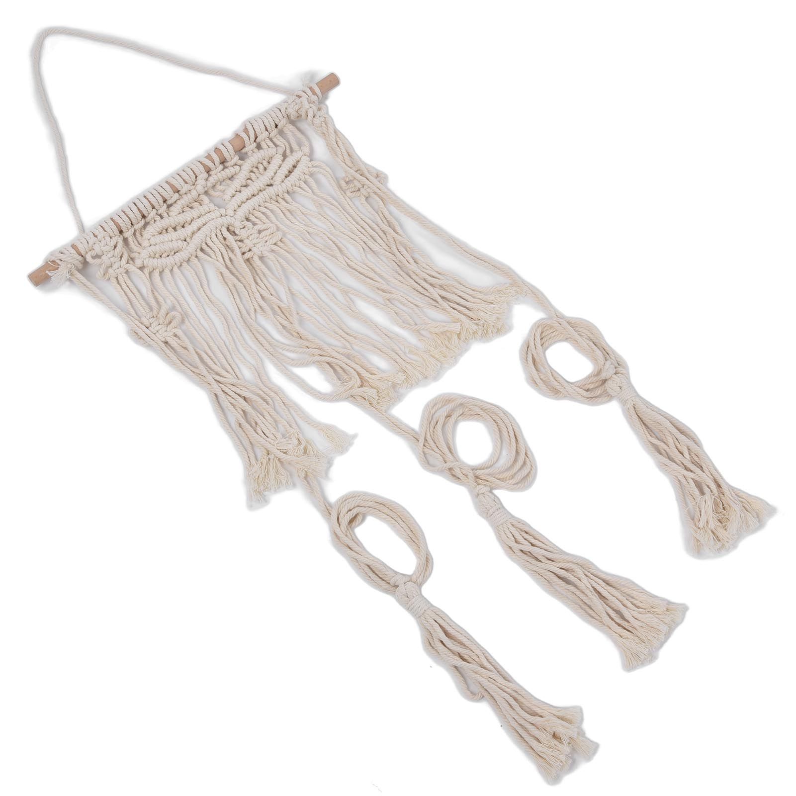 Boho Hat Wall Hanging Rack Cotton Rope Woven Bohemian Caps Holder for Home view 2