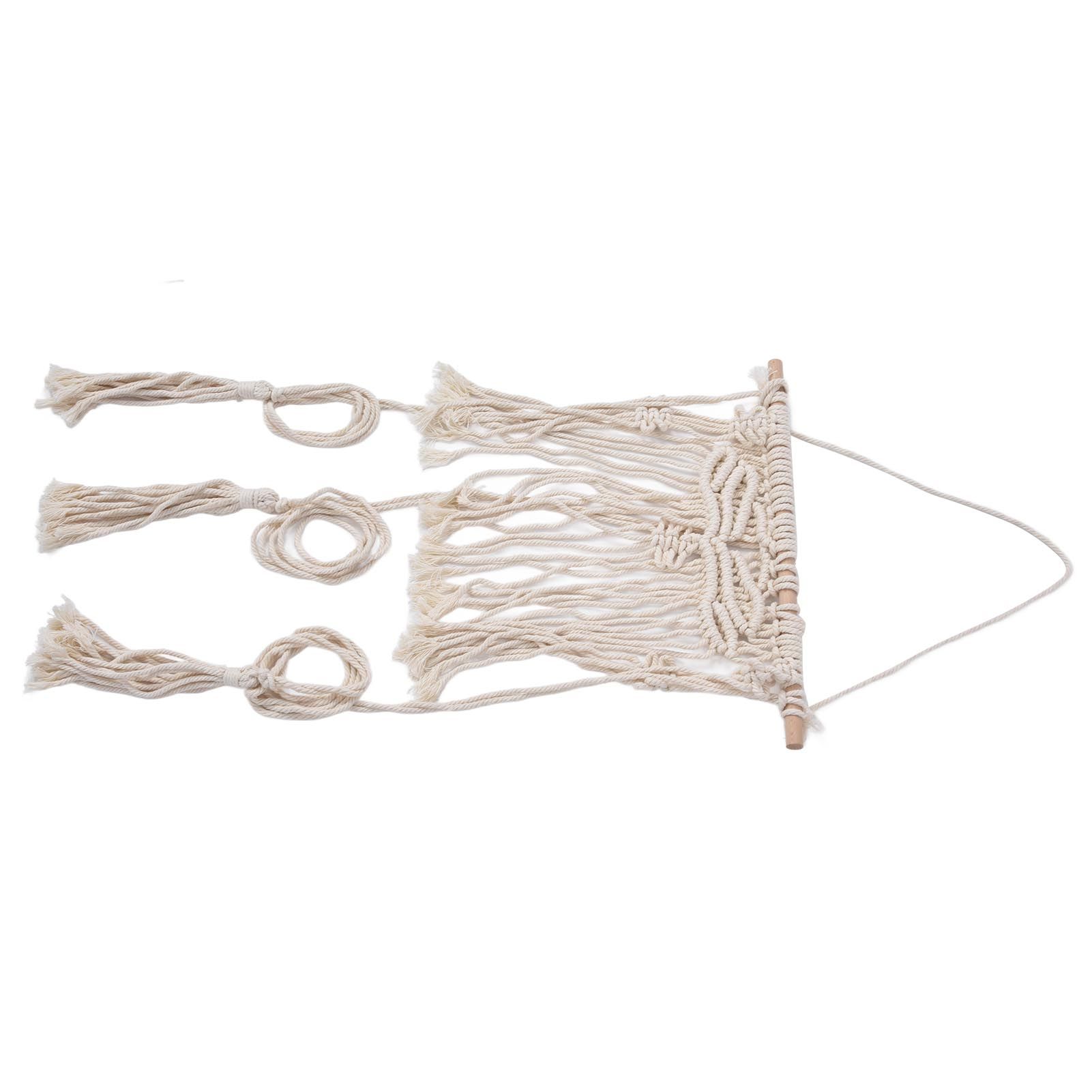Boho Hat Wall Hanging Rack Cotton Rope Woven Bohemian Caps Holder for Home view 4