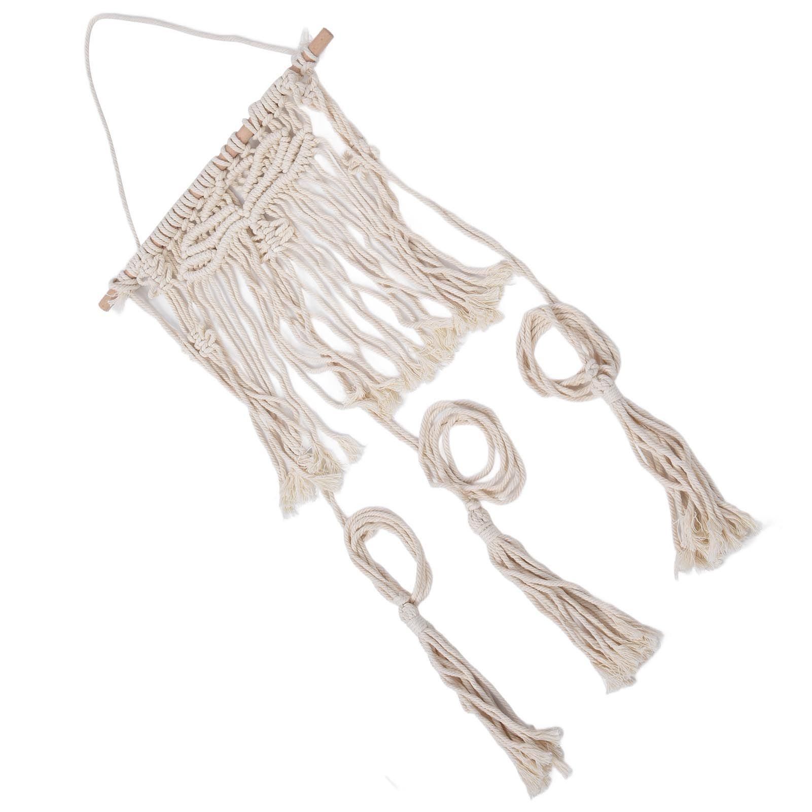 Boho Hat Wall Hanging Rack Cotton Rope Woven Bohemian Caps Holder for Home view 7
