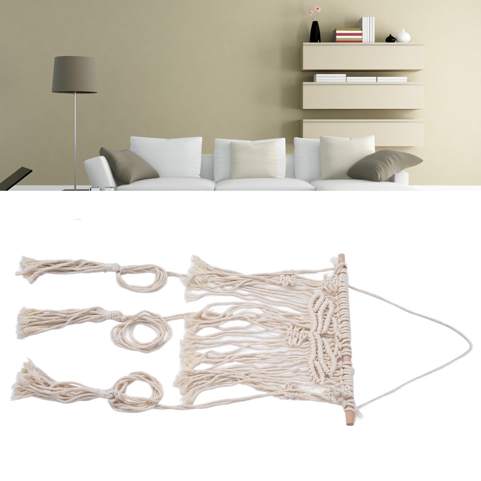 Boho Hat Wall Hanging Rack Cotton Rope Woven Bohemian Caps Holder for Home view 12