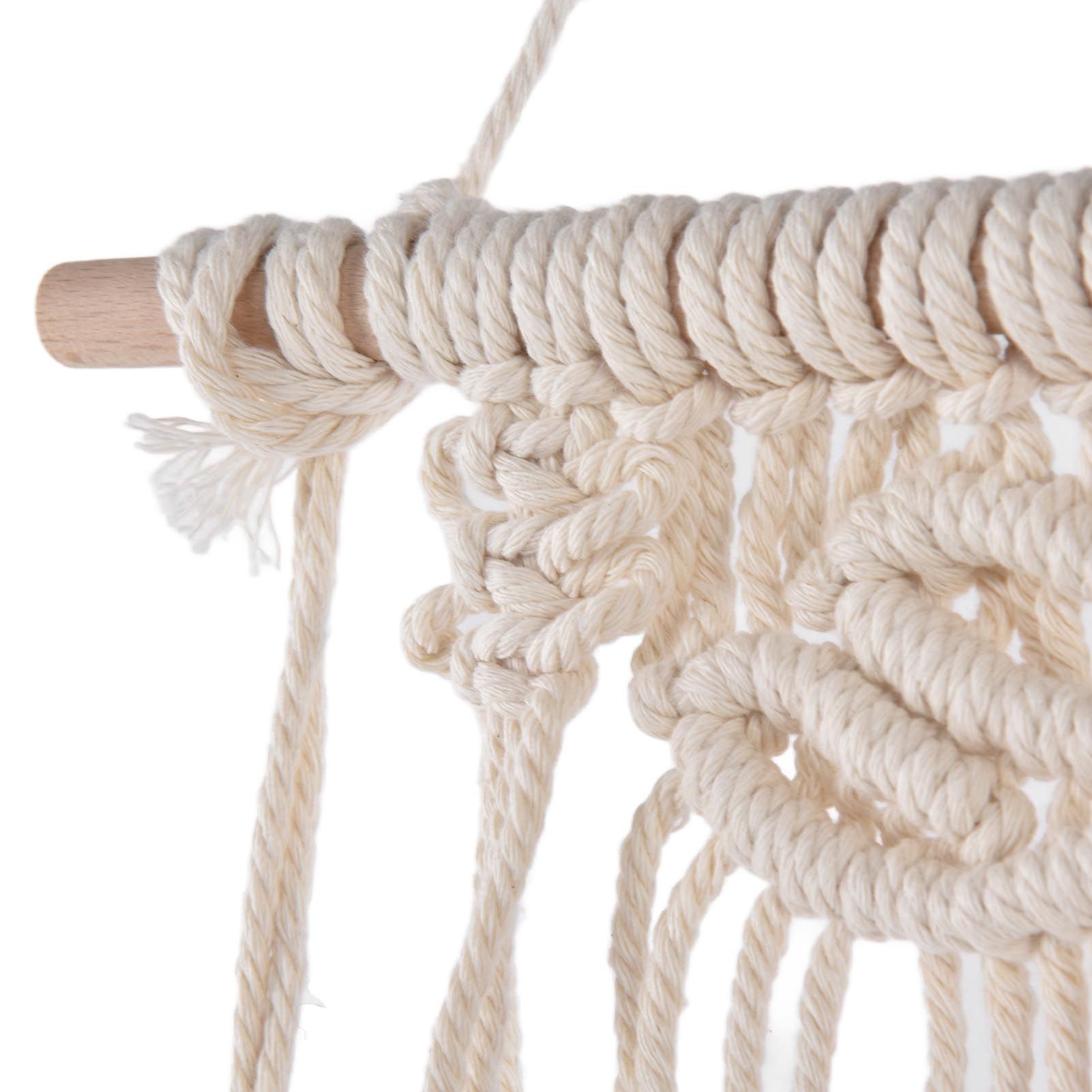 Boho Hat Wall Hanging Rack Cotton Rope Woven Bohemian Caps Holder for Home view 13