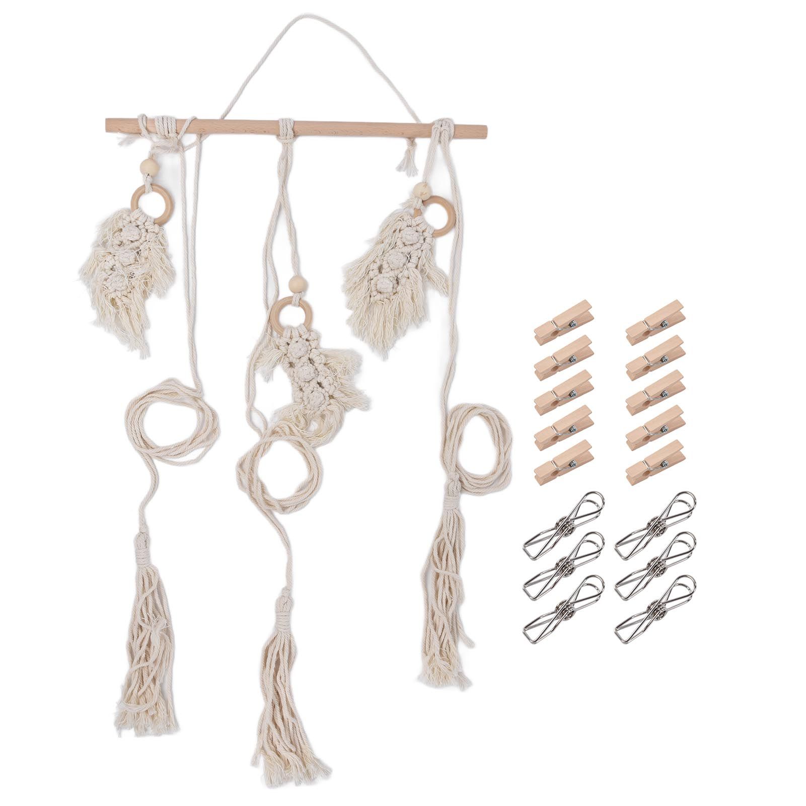 Boho Hat Wall Hanging Rack Cotton Rope Woven Bohemian Caps Holder for Home