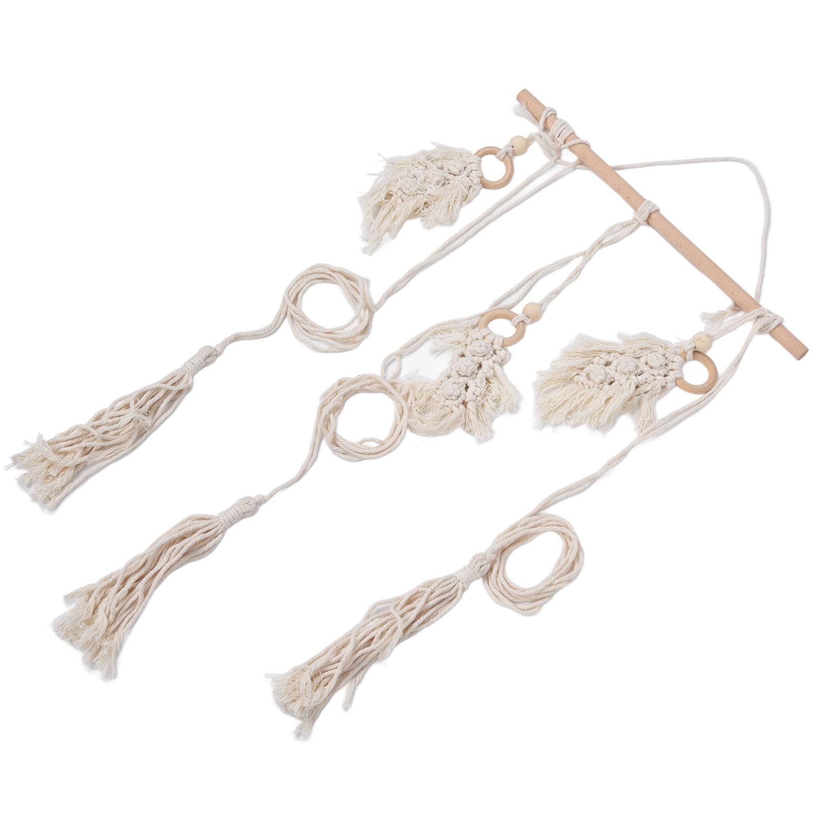 Boho Hat Wall Hanging Rack Cotton Rope Woven Bohemian Caps Holder for Home view 2