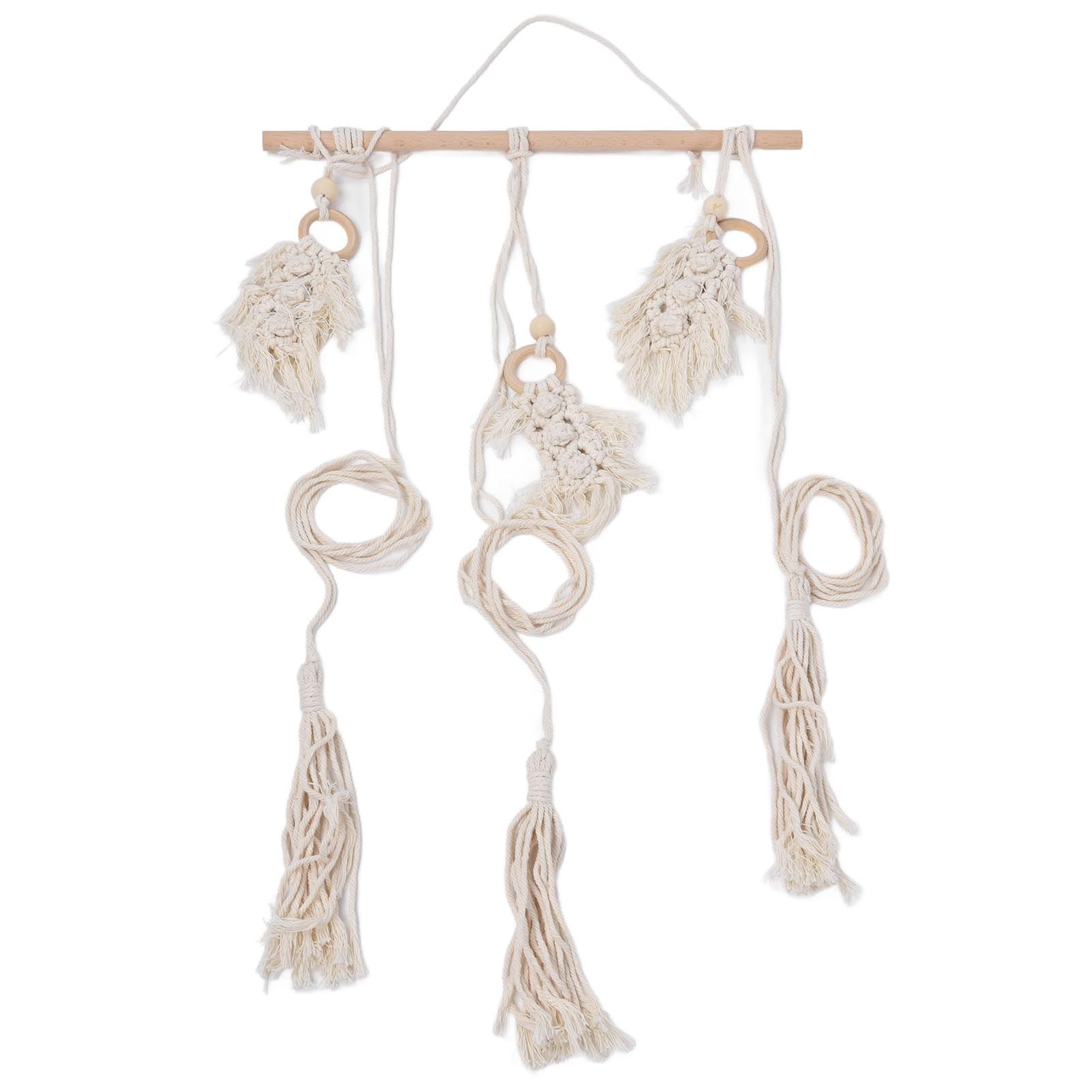 Boho Hat Wall Hanging Rack Cotton Rope Woven Bohemian Caps Holder for Home view 4