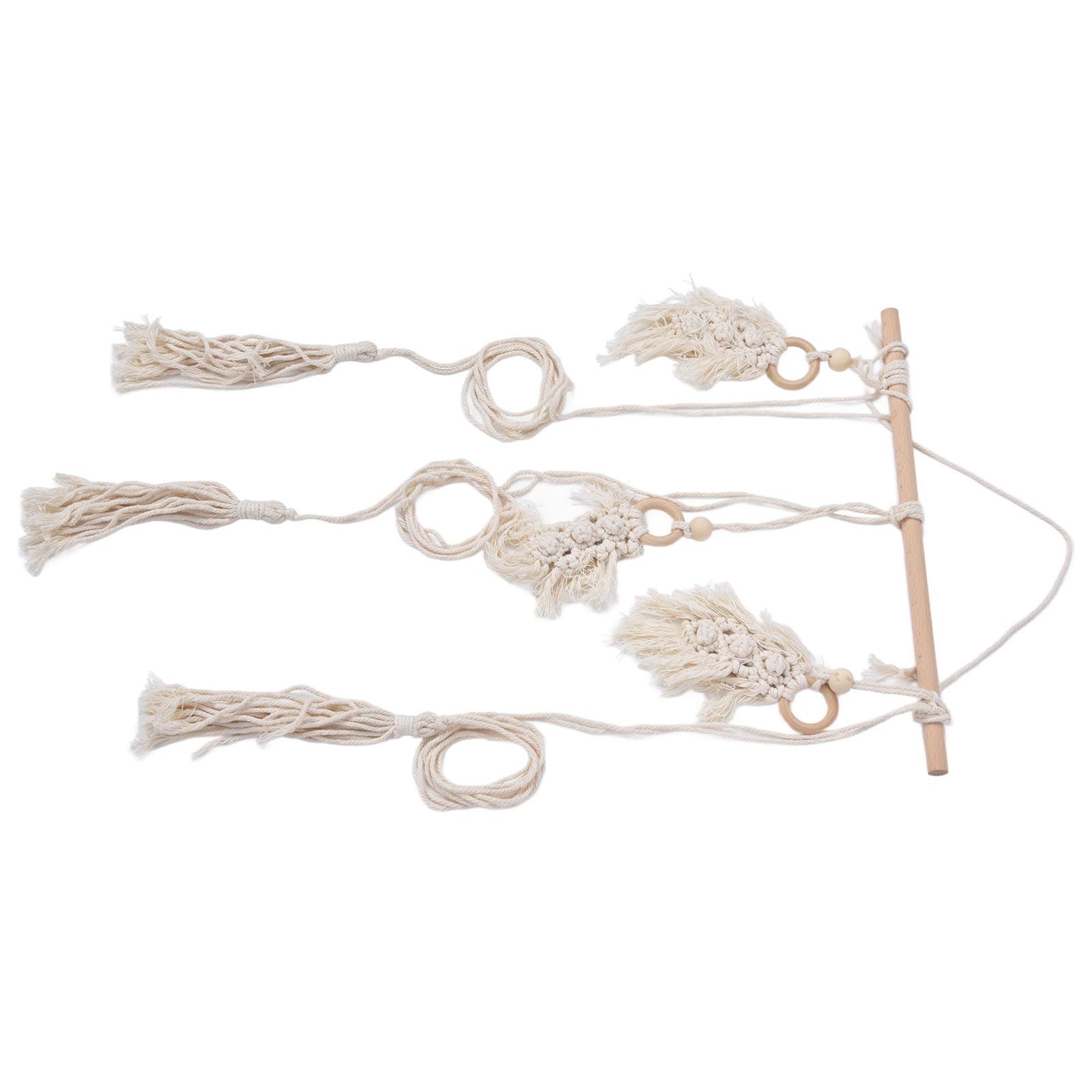 Boho Hat Wall Hanging Rack Cotton Rope Woven Bohemian Caps Holder for Home view 6