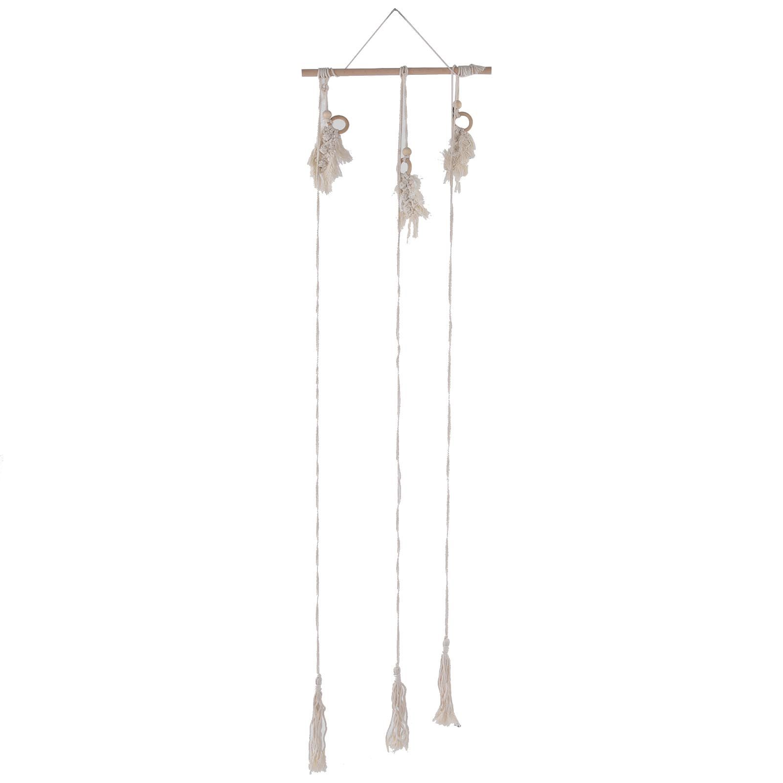 Boho Hat Wall Hanging Rack Cotton Rope Woven Bohemian Caps Holder for Home view 7