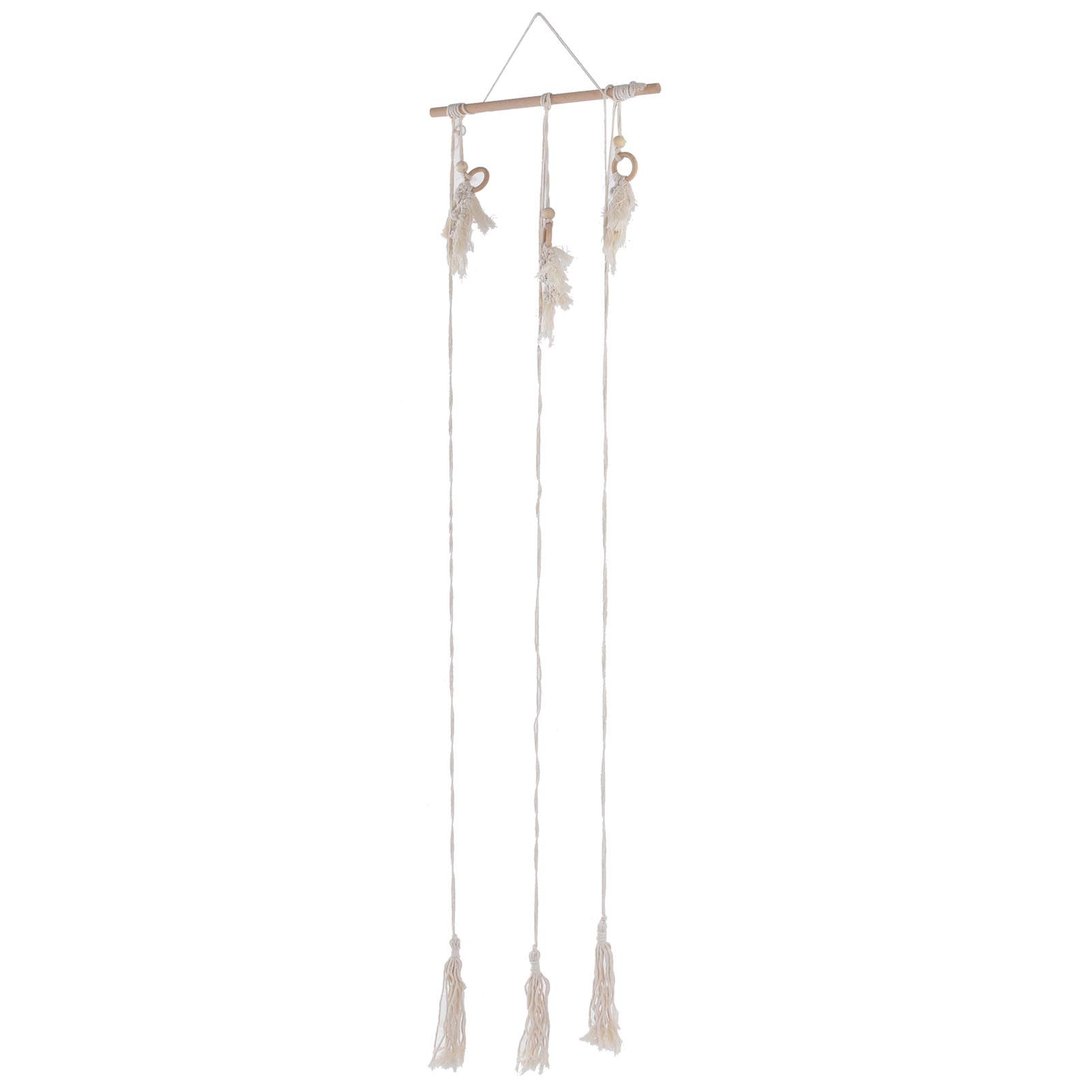 Boho Hat Wall Hanging Rack Cotton Rope Woven Bohemian Caps Holder for Home view 8