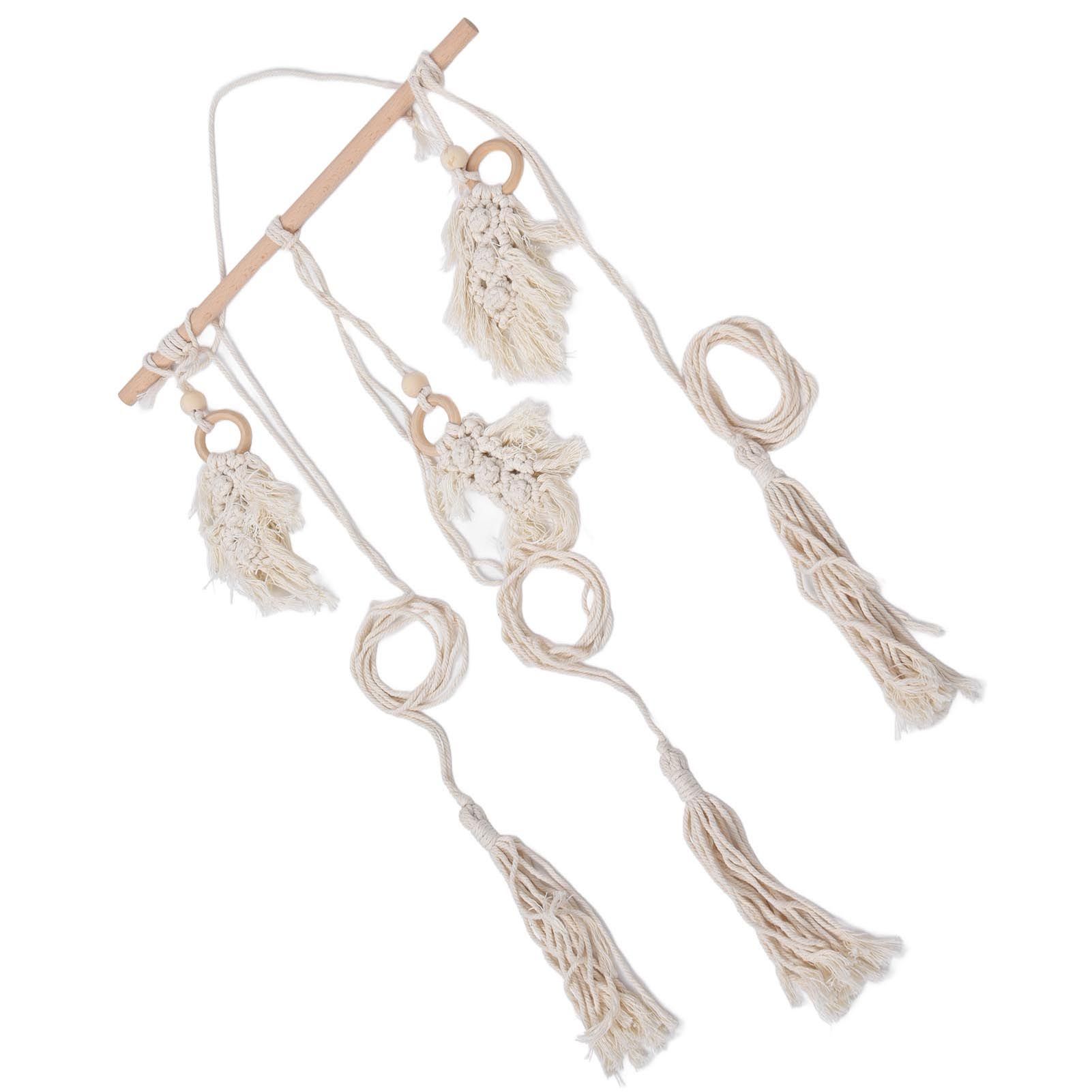 Boho Hat Wall Hanging Rack Cotton Rope Woven Bohemian Caps Holder for Home view 9