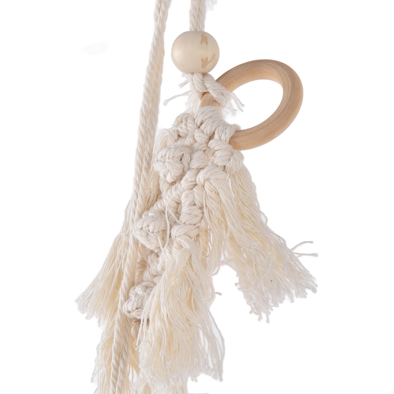 Boho Hat Wall Hanging Rack Cotton Rope Woven Bohemian Caps Holder for Home view 15
