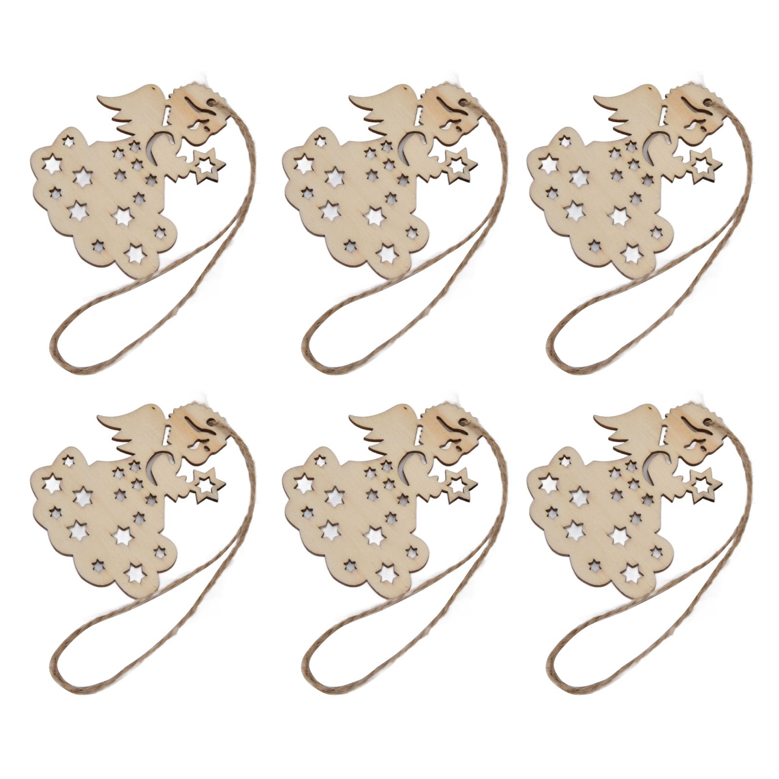 40pcs Christmas Tree Ornaments Wooden Hallow Cute Christmas Hangings with view 2