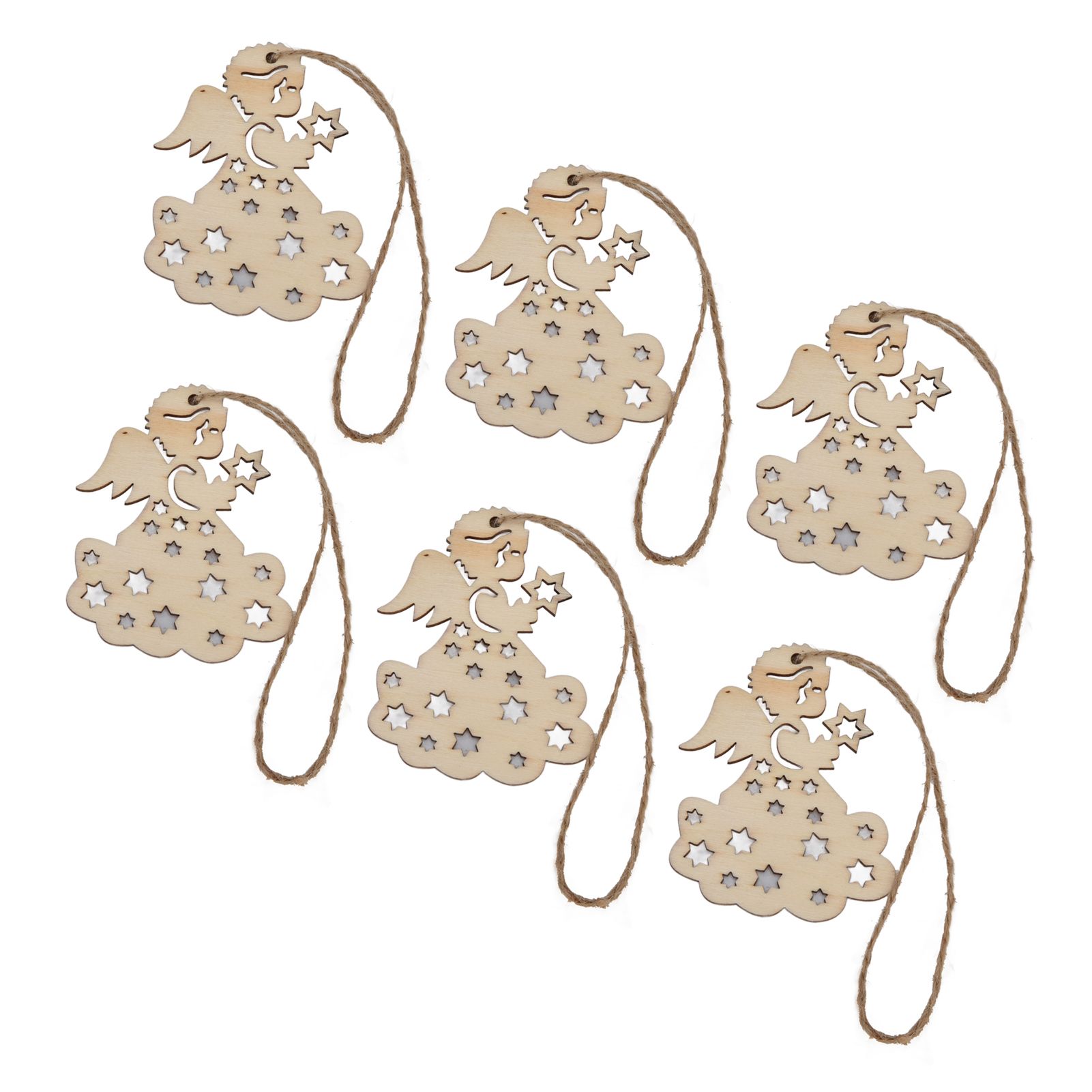 40pcs Christmas Tree Ornaments Wooden Hallow Cute Christmas Hangings with view 3
