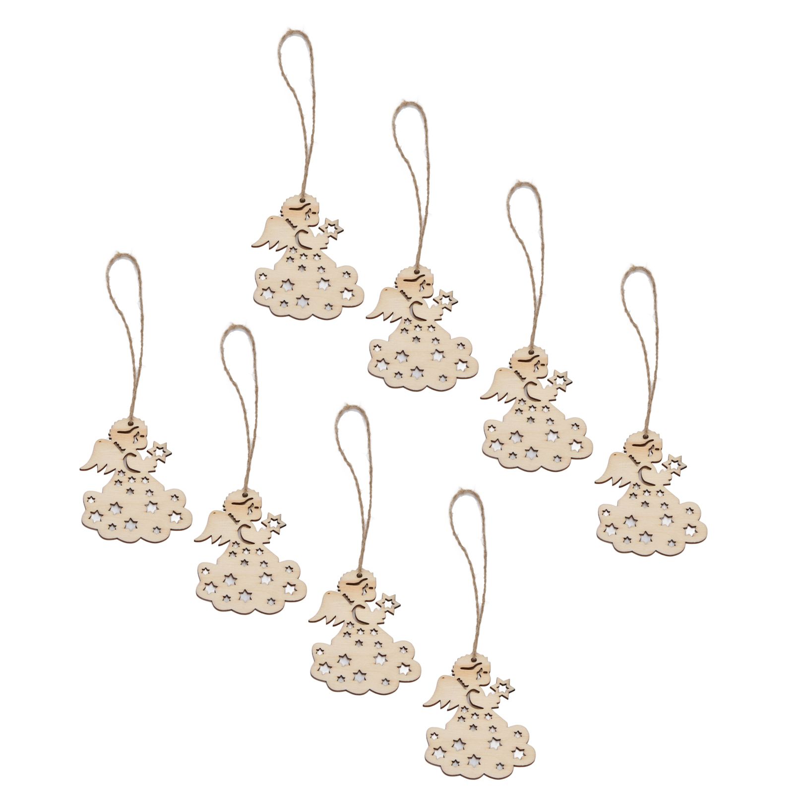 40pcs Christmas Tree Ornaments Wooden Hallow Cute Christmas Hangings with view 5