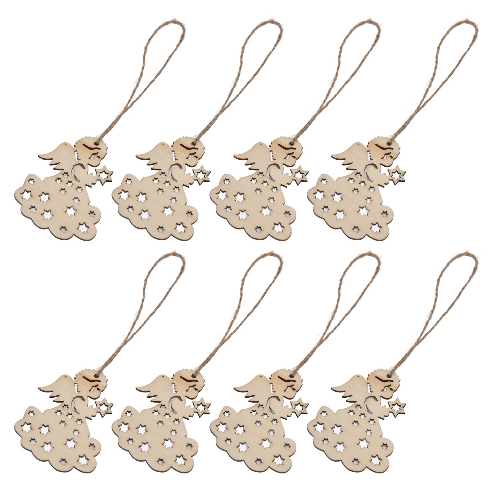 40pcs Christmas Tree Ornaments Wooden Hallow Cute Christmas Hangings with view 8