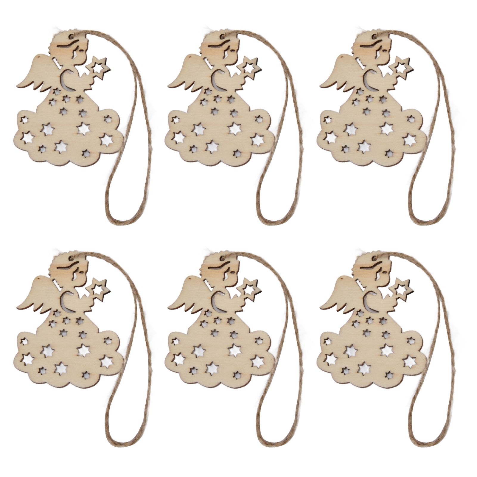 40pcs Christmas Tree Ornaments Wooden Hallow Cute Christmas Hangings with view 10