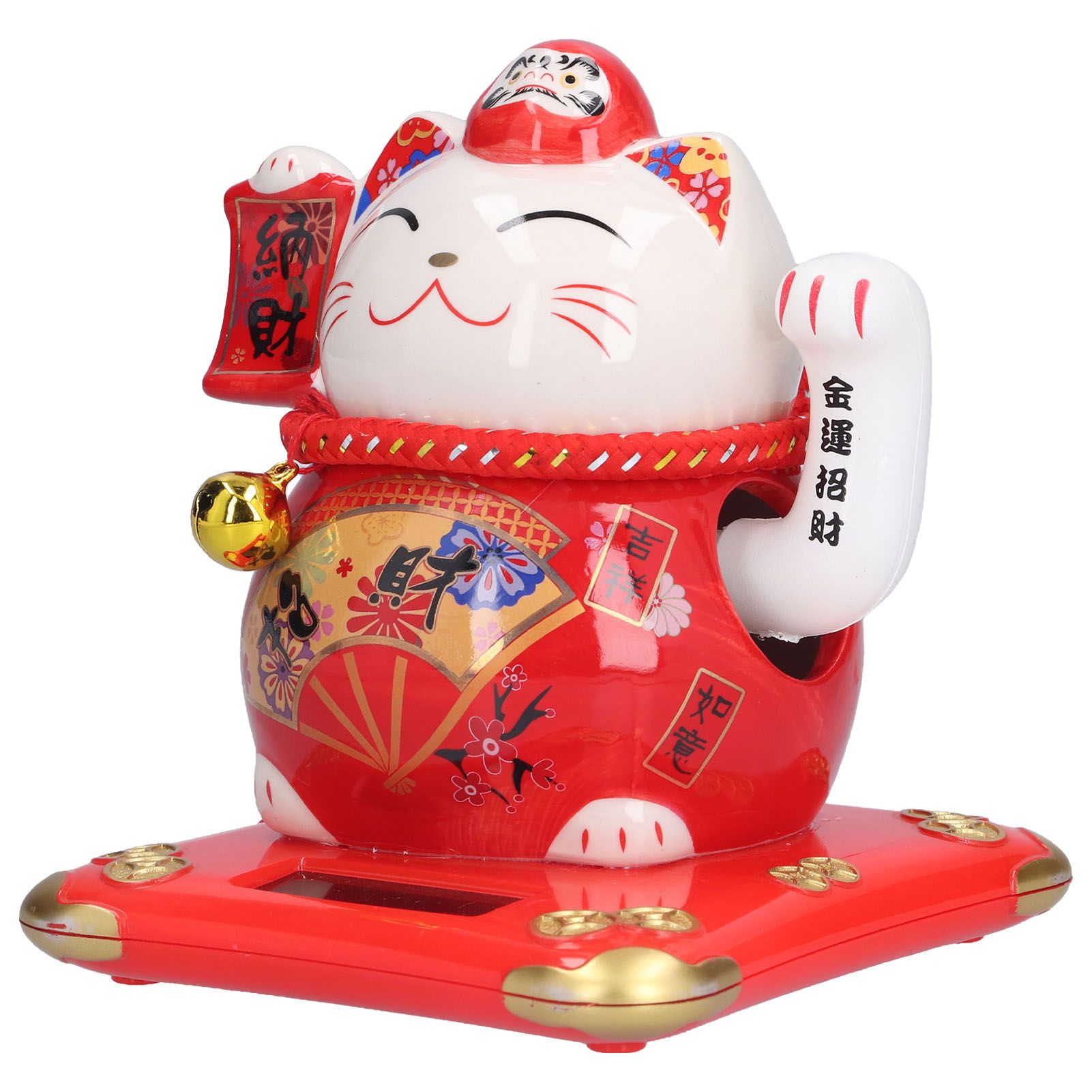 6in Fortune Cat Ceramic Waving Lucky Cat Ornament Home Decoration for Bedroom view 2