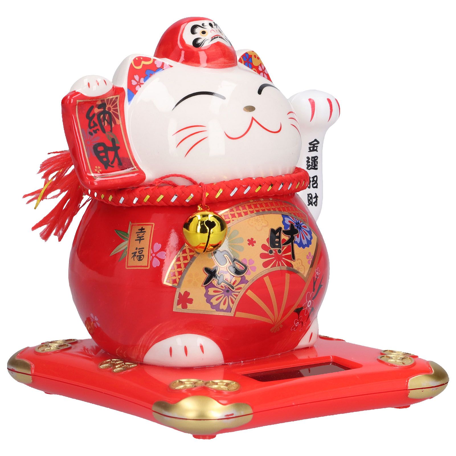 6in Fortune Cat Ceramic Waving Lucky Cat Ornament Home Decoration for Bedroom view 3