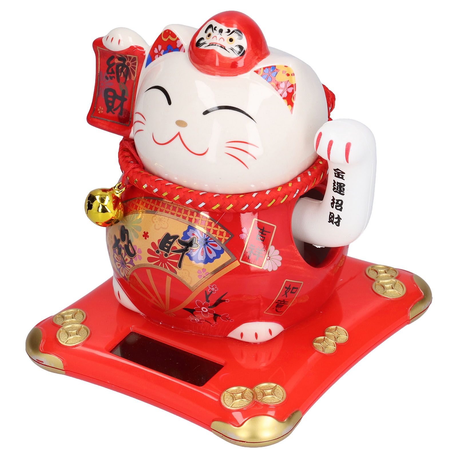6in Fortune Cat Ceramic Waving Lucky Cat Ornament Home Decoration for Bedroom view 5