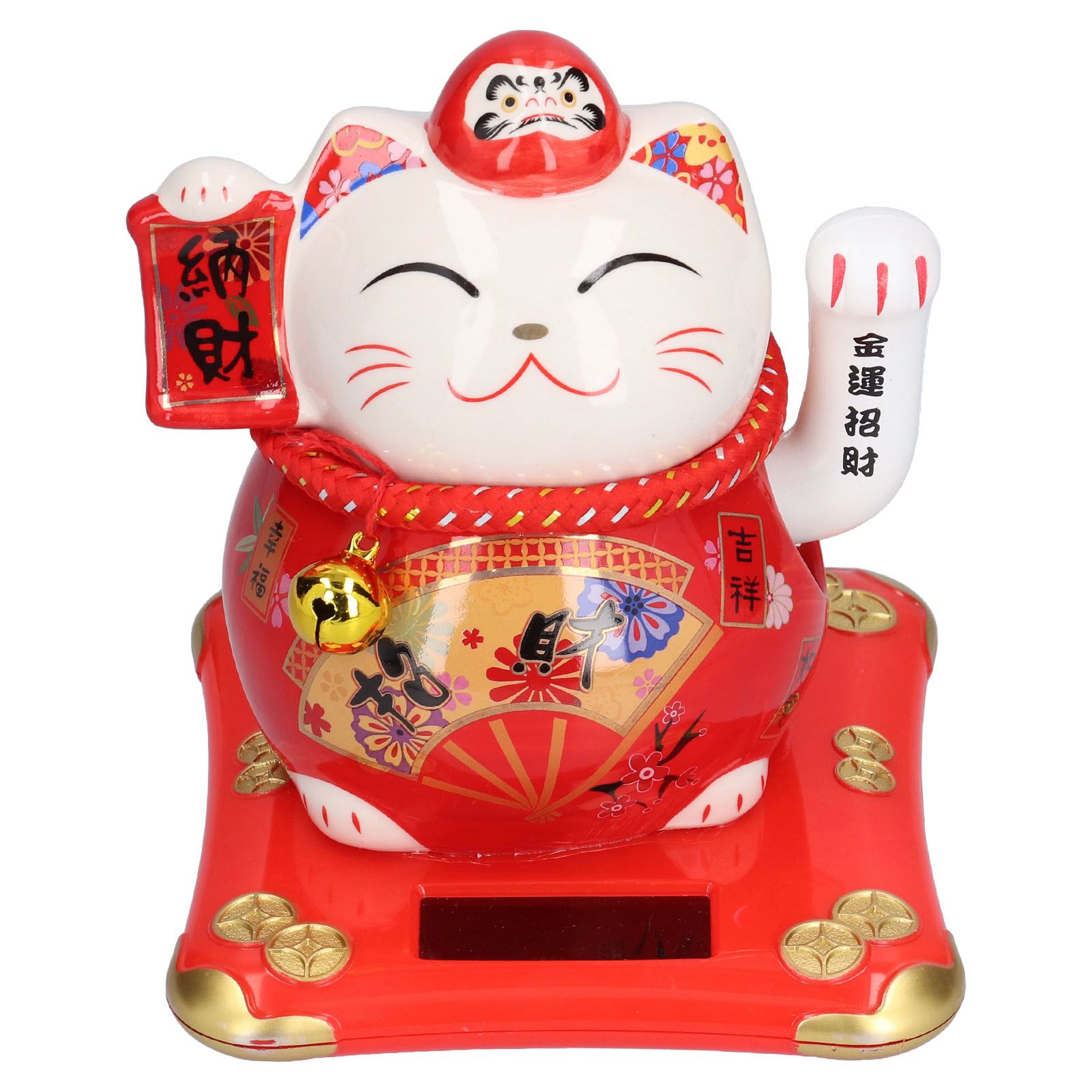 6in Fortune Cat Ceramic Waving Lucky Cat Ornament Home Decoration for Bedroom view 6