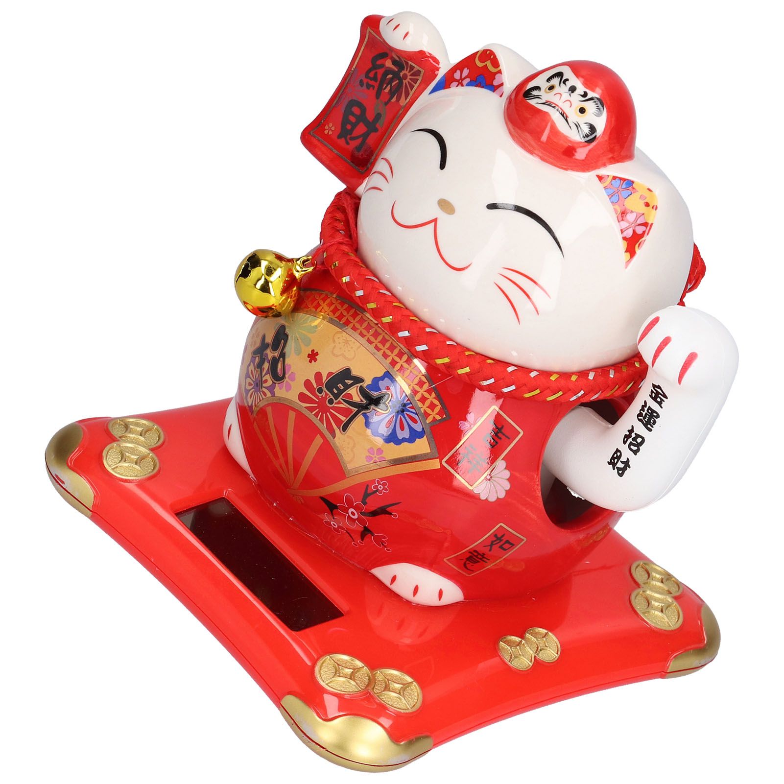 6in Fortune Cat Ceramic Waving Lucky Cat Ornament Home Decoration for Bedroom view 10