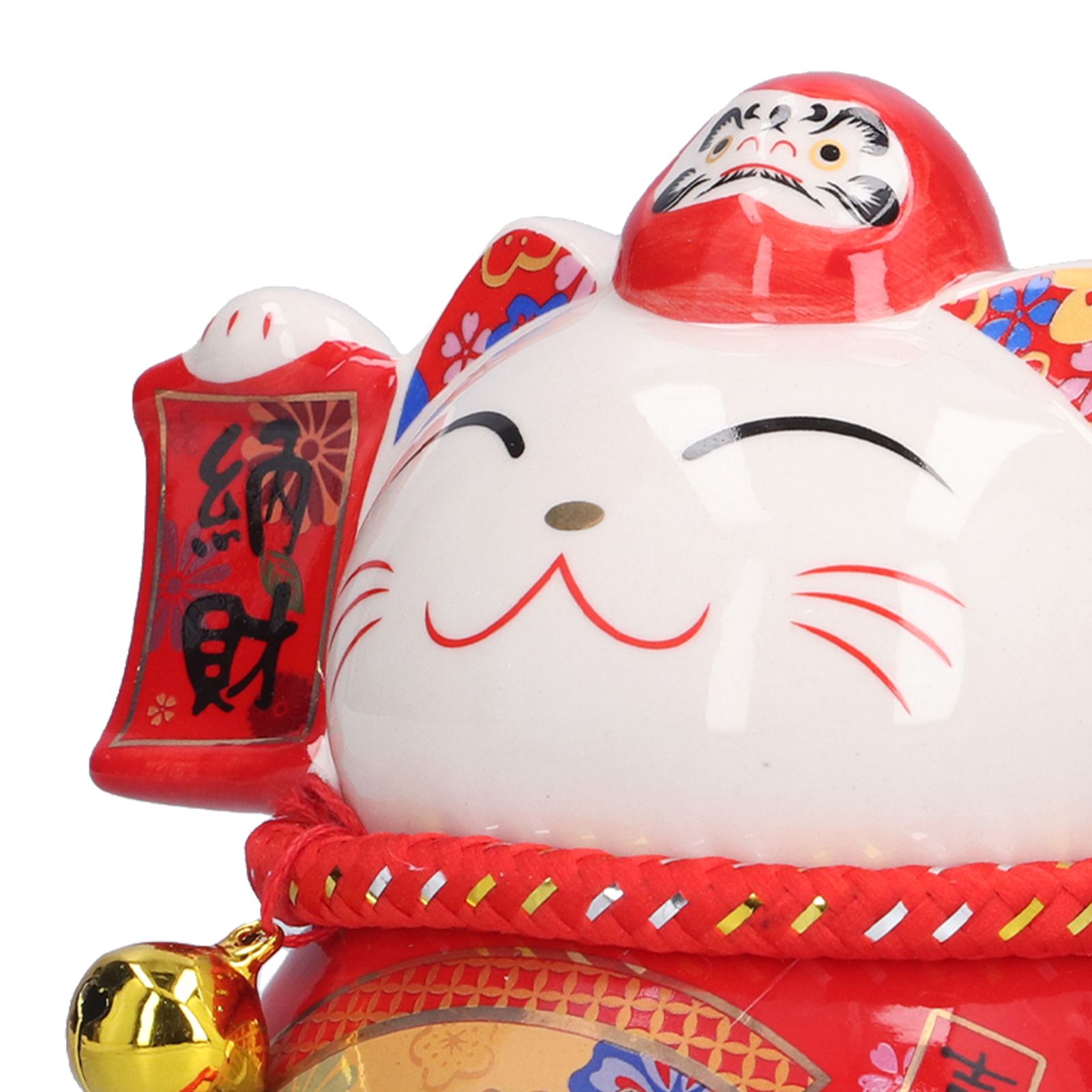 6in Fortune Cat Ceramic Waving Lucky Cat Ornament Home Decoration for Bedroom view 13