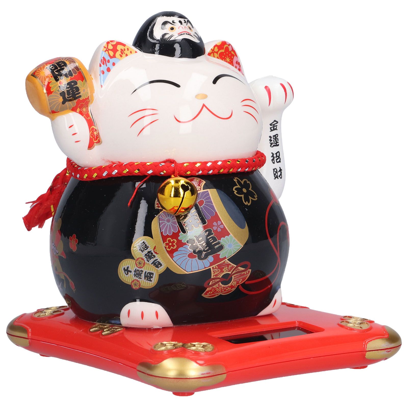 6in Fortune Cat Ceramic Waving Lucky Cat Ornament Home Decoration for Bedroom view 2