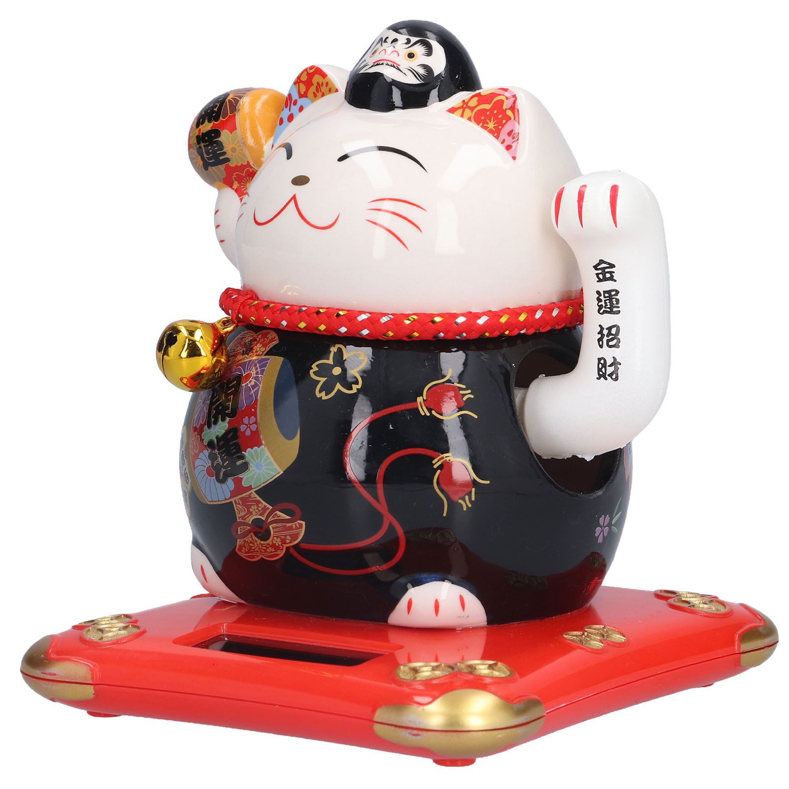 6in Fortune Cat Ceramic Waving Lucky Cat Ornament Home Decoration for Bedroom view 3