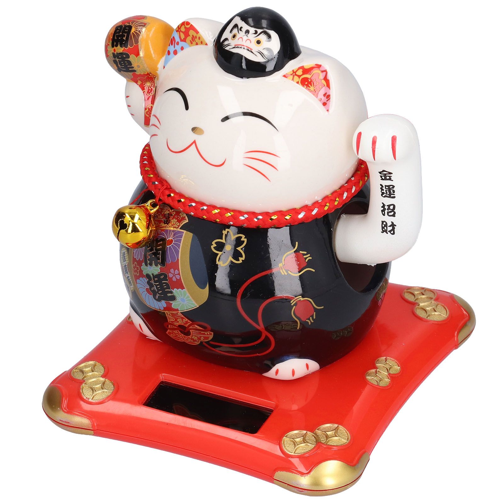 6in Fortune Cat Ceramic Waving Lucky Cat Ornament Home Decoration for Bedroom view 5