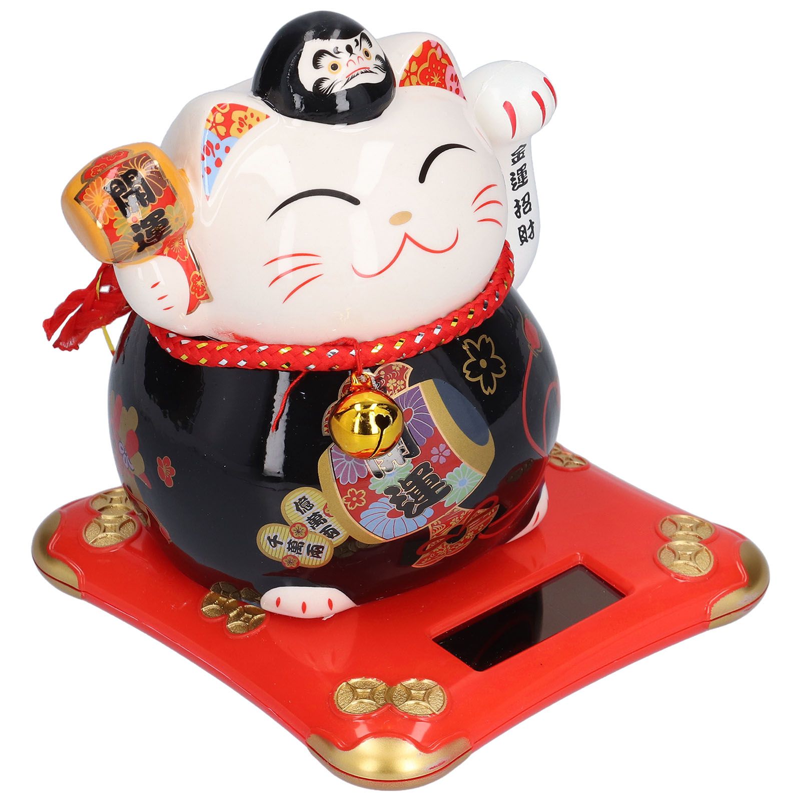 6in Fortune Cat Ceramic Waving Lucky Cat Ornament Home Decoration for Bedroom view 6
