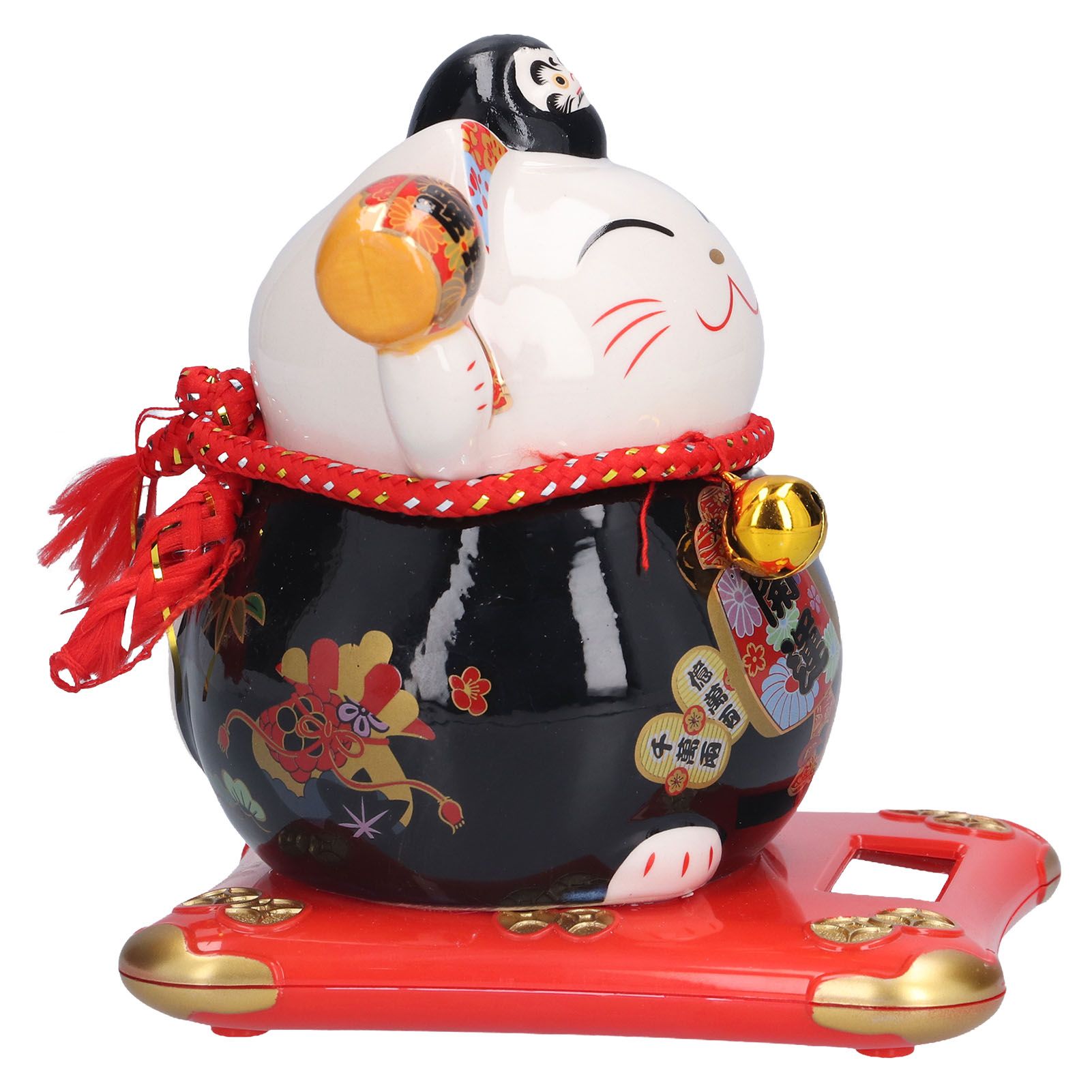 6in Fortune Cat Ceramic Waving Lucky Cat Ornament Home Decoration for Bedroom view 8