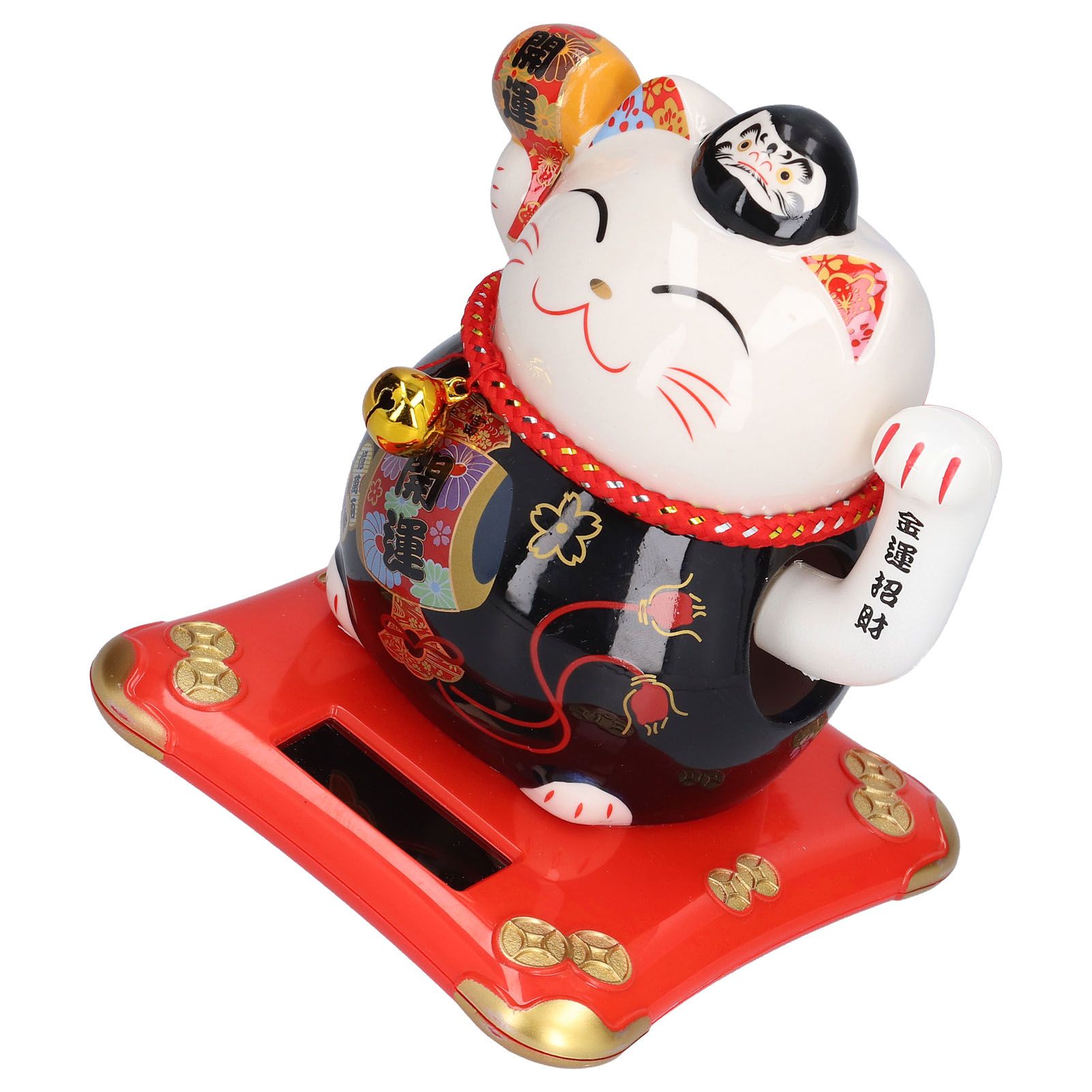6in Fortune Cat Ceramic Waving Lucky Cat Ornament Home Decoration for Bedroom view 9