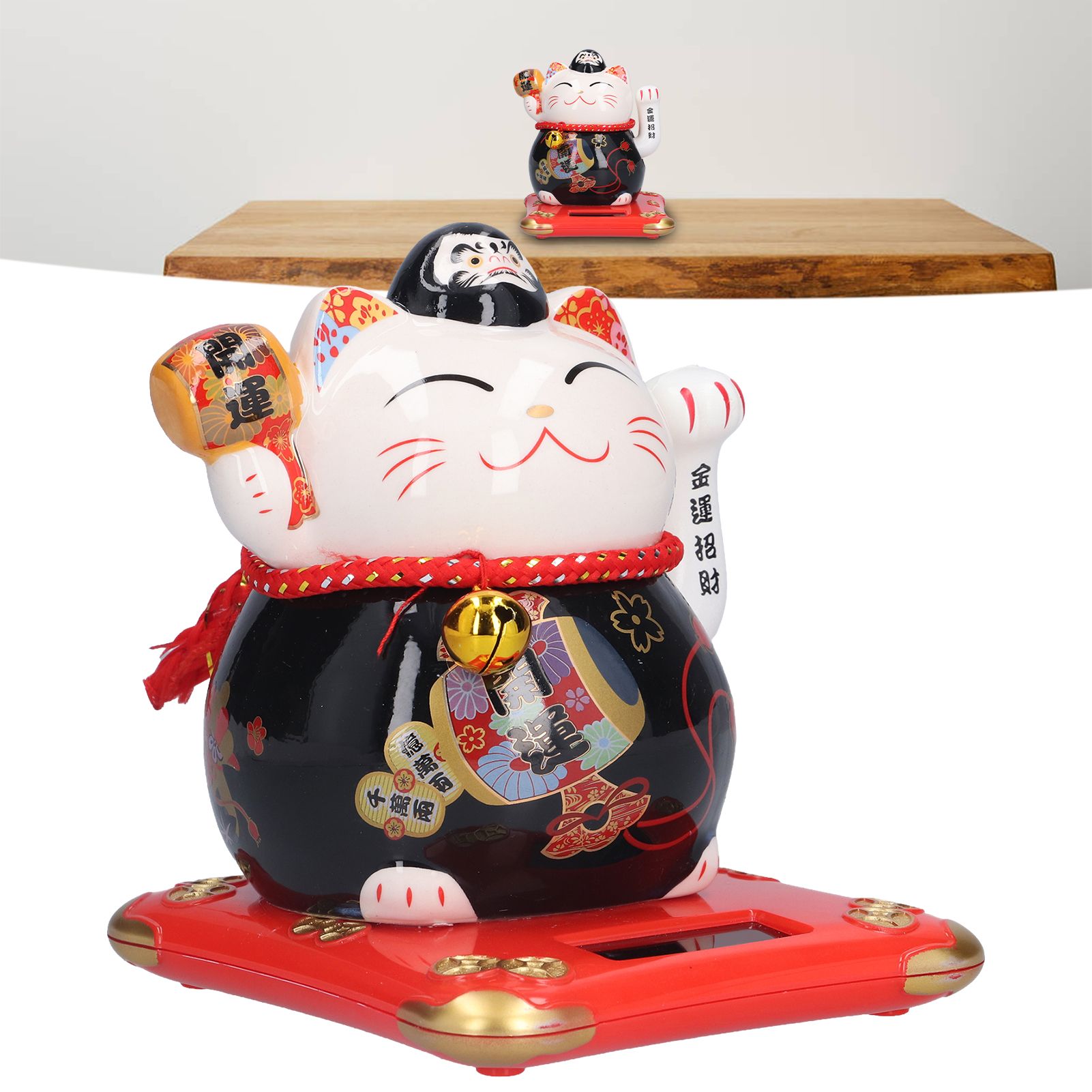 6in Fortune Cat Ceramic Waving Lucky Cat Ornament Home Decoration for Bedroom view 12