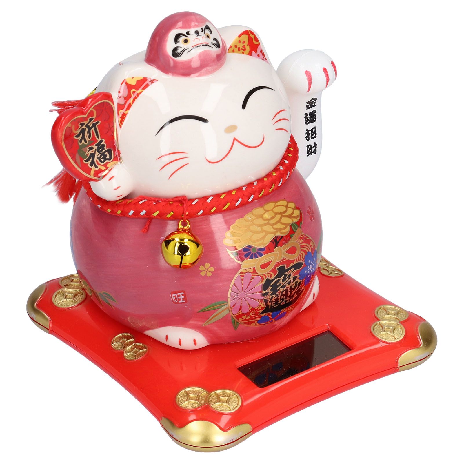 6in Fortune Cat Ceramic Waving Lucky Cat Ornament Home Decoration for Bedroom view 5