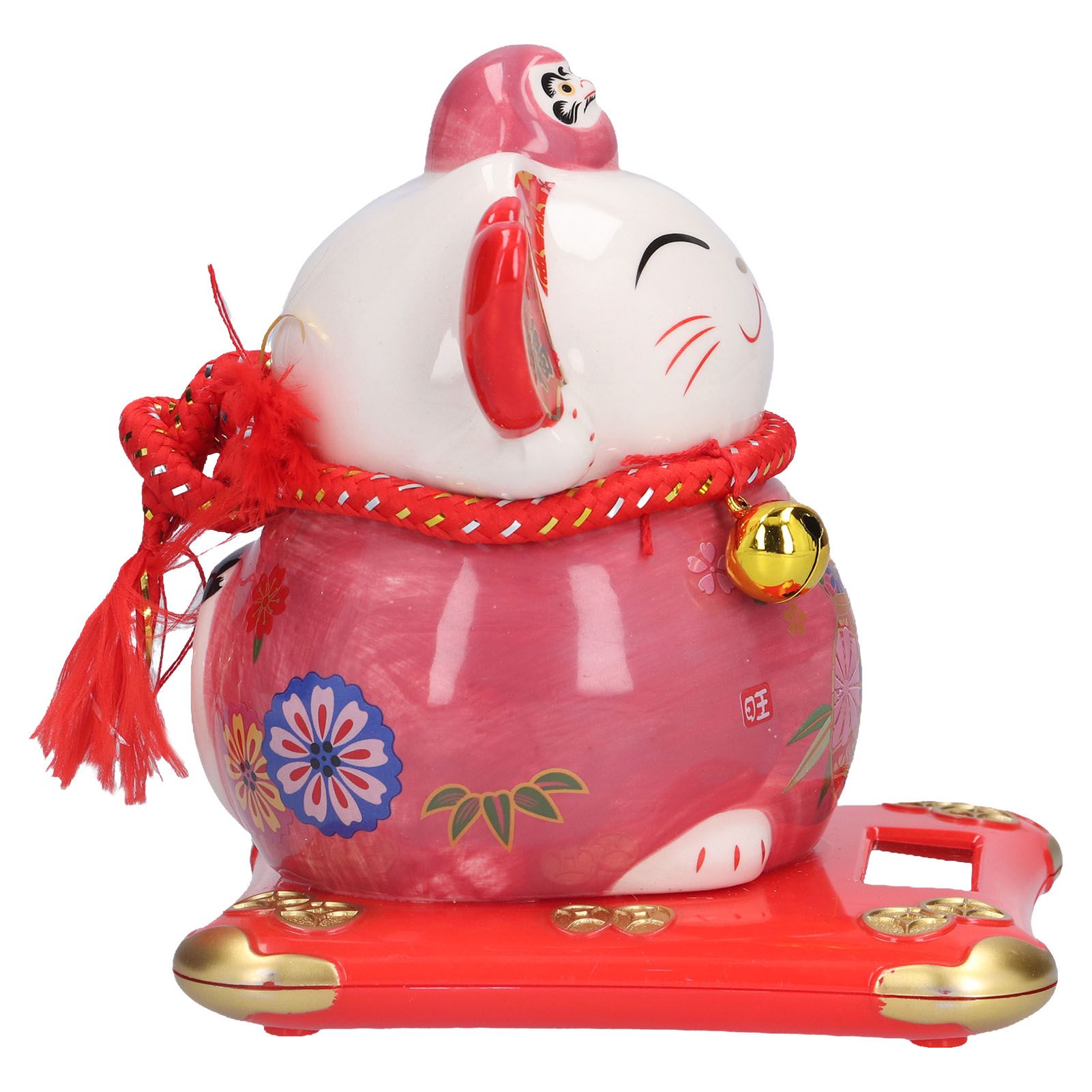6in Fortune Cat Ceramic Waving Lucky Cat Ornament Home Decoration for Bedroom view 8
