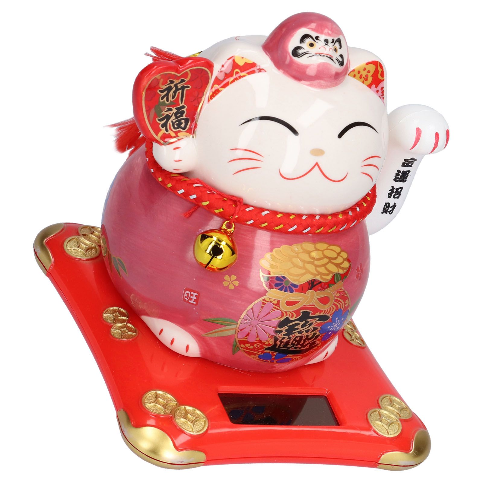 6in Fortune Cat Ceramic Waving Lucky Cat Ornament Home Decoration for Bedroom view 9