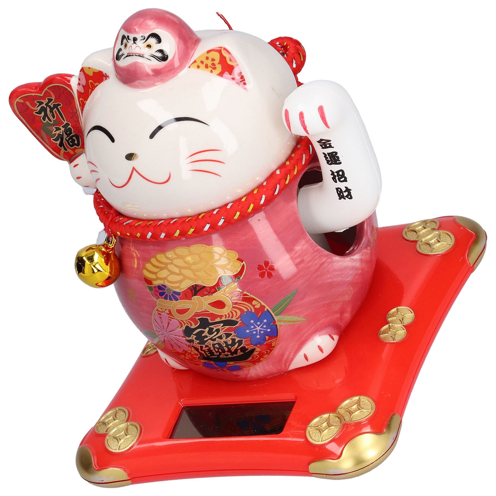 6in Fortune Cat Ceramic Waving Lucky Cat Ornament Home Decoration for Bedroom view 10