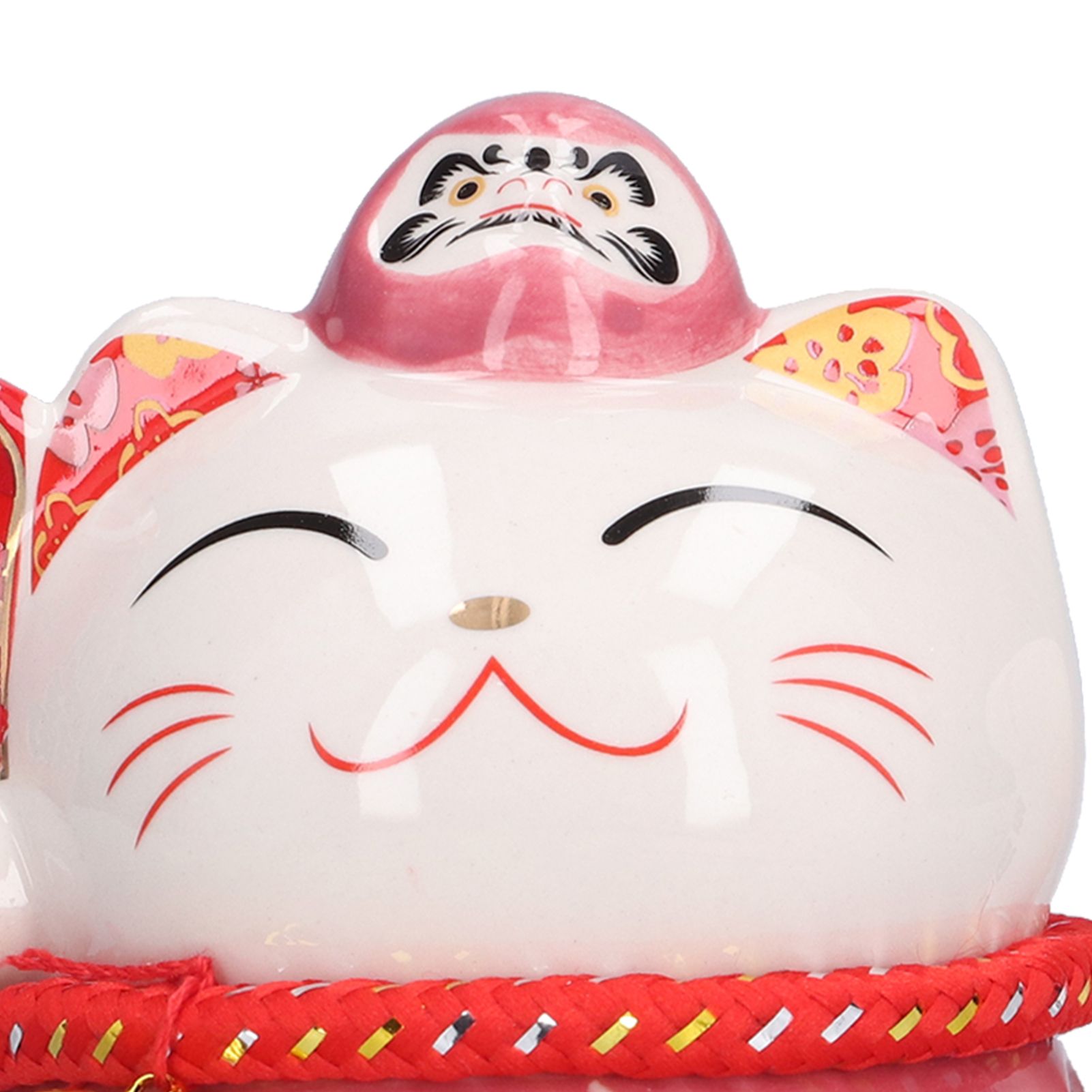 6in Fortune Cat Ceramic Waving Lucky Cat Ornament Home Decoration for Bedroom view 13