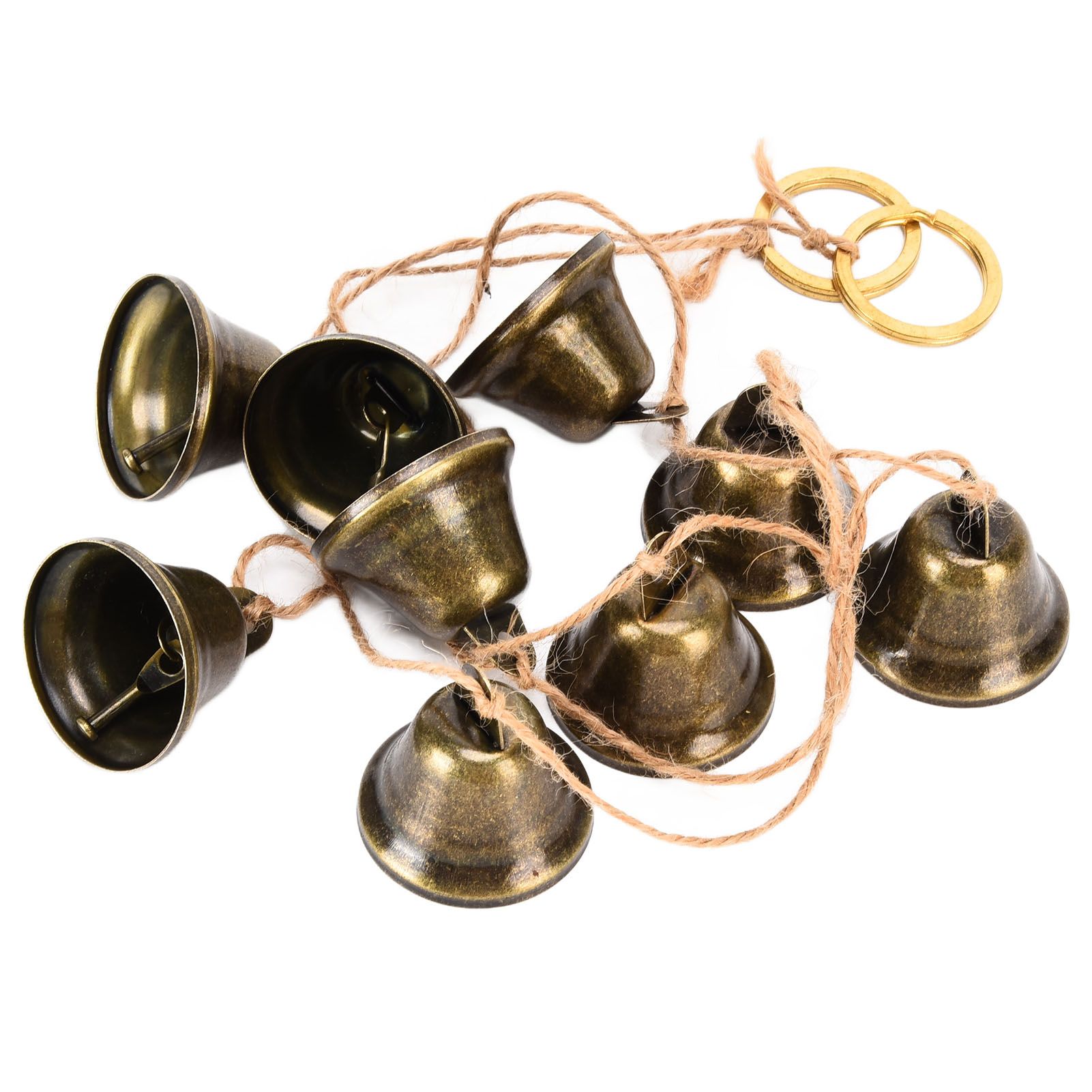 Hanging Bells String Handicrafts Decorative String of 9 Iron Vintage Christmas — image 1