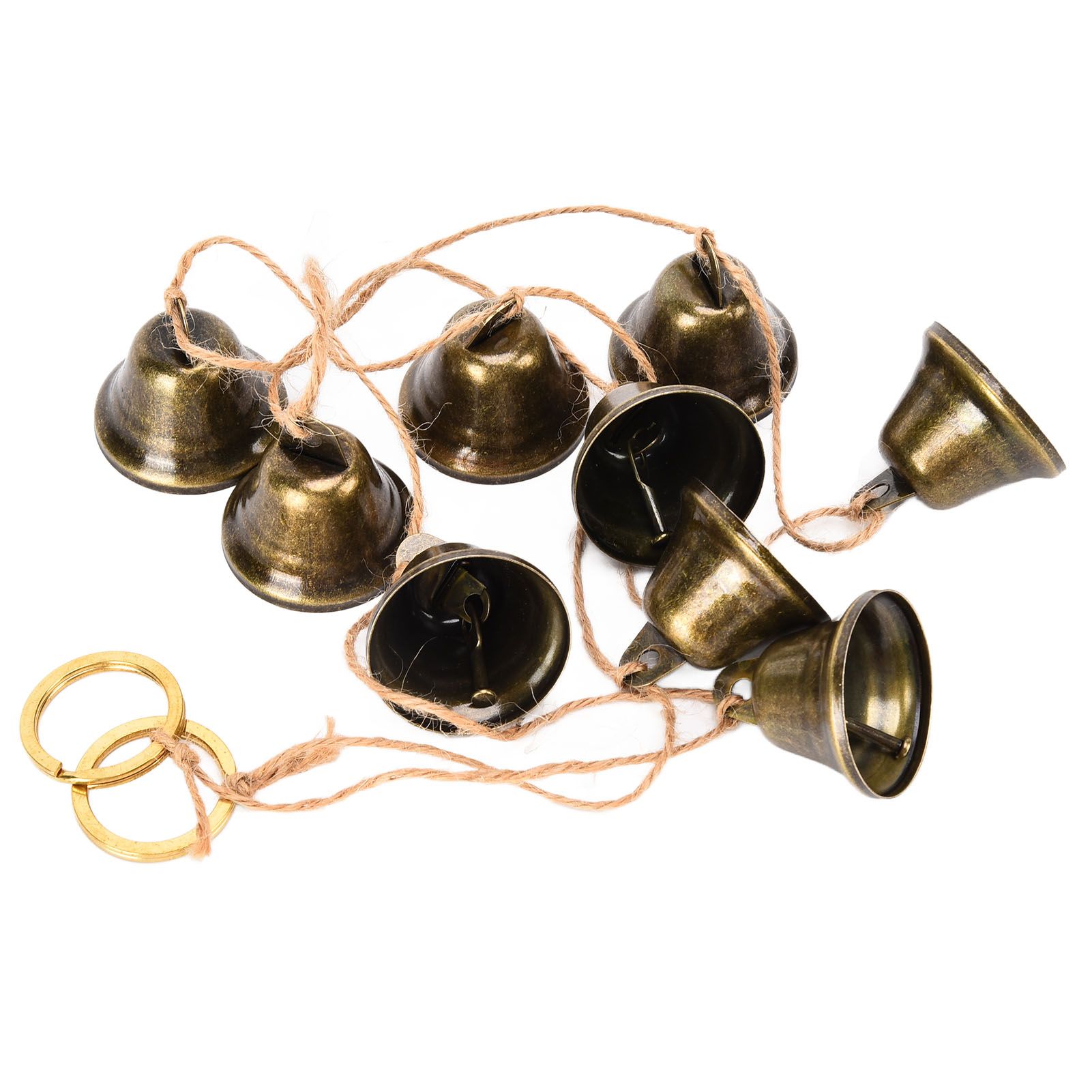 Hanging Bells String Handicrafts Decorative String of 9 Iron Vintage Christmas view 2