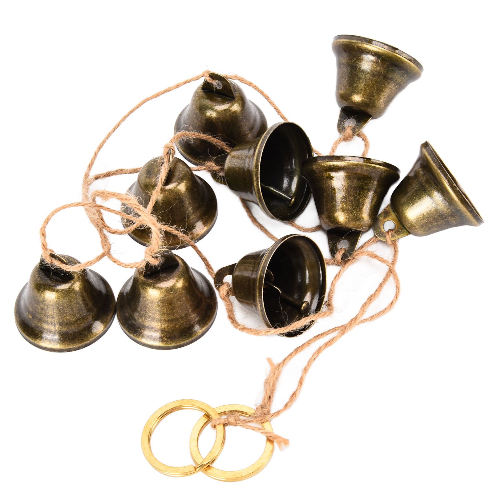 Hanging Bells String Handicrafts Decorative String of 9 Iron Vintage Christmas view 3