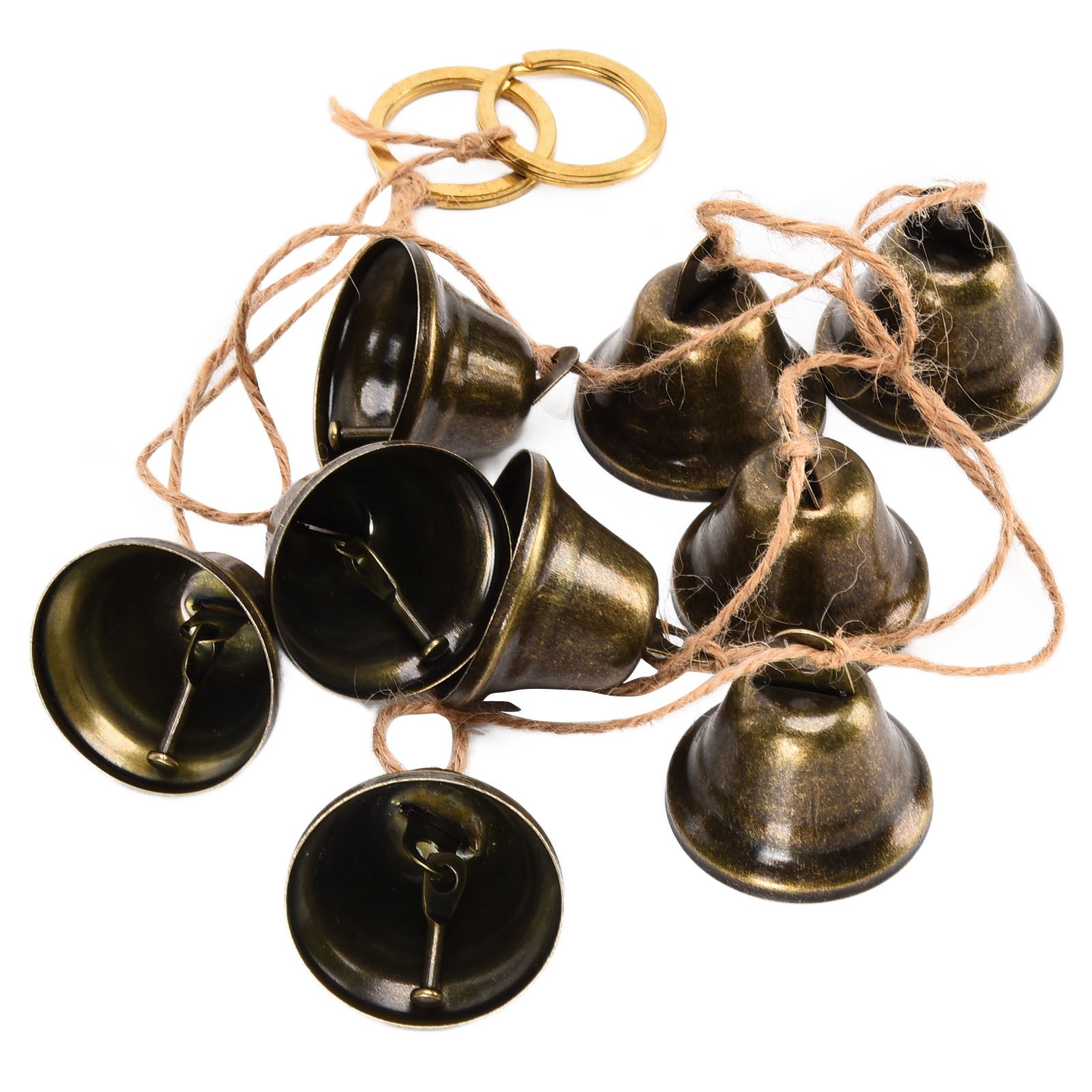Hanging Bells String Handicrafts Decorative String of 9 Iron Vintage Christmas view 5