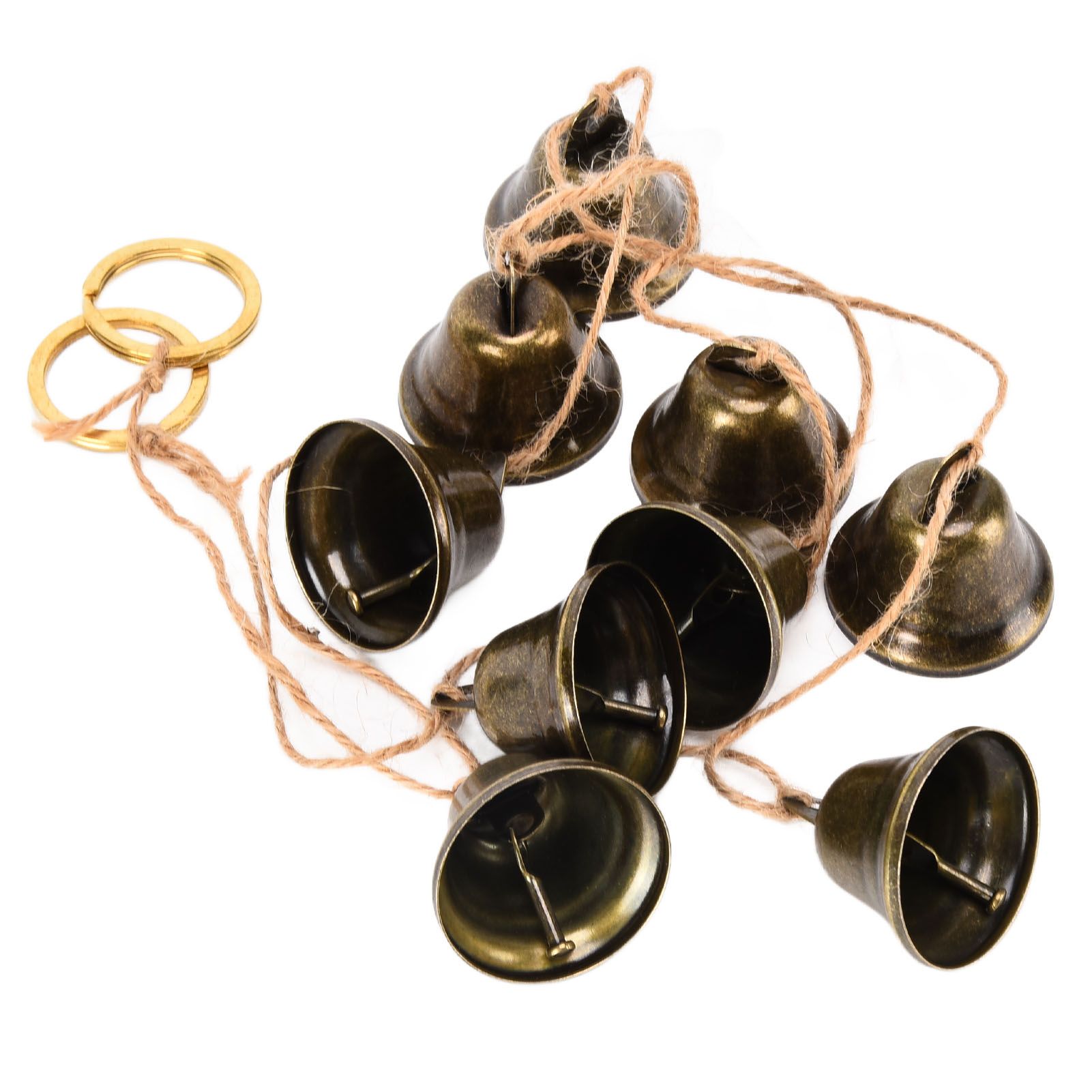 Hanging Bells String Handicrafts Decorative String of 9 Iron Vintage Christmas view 7