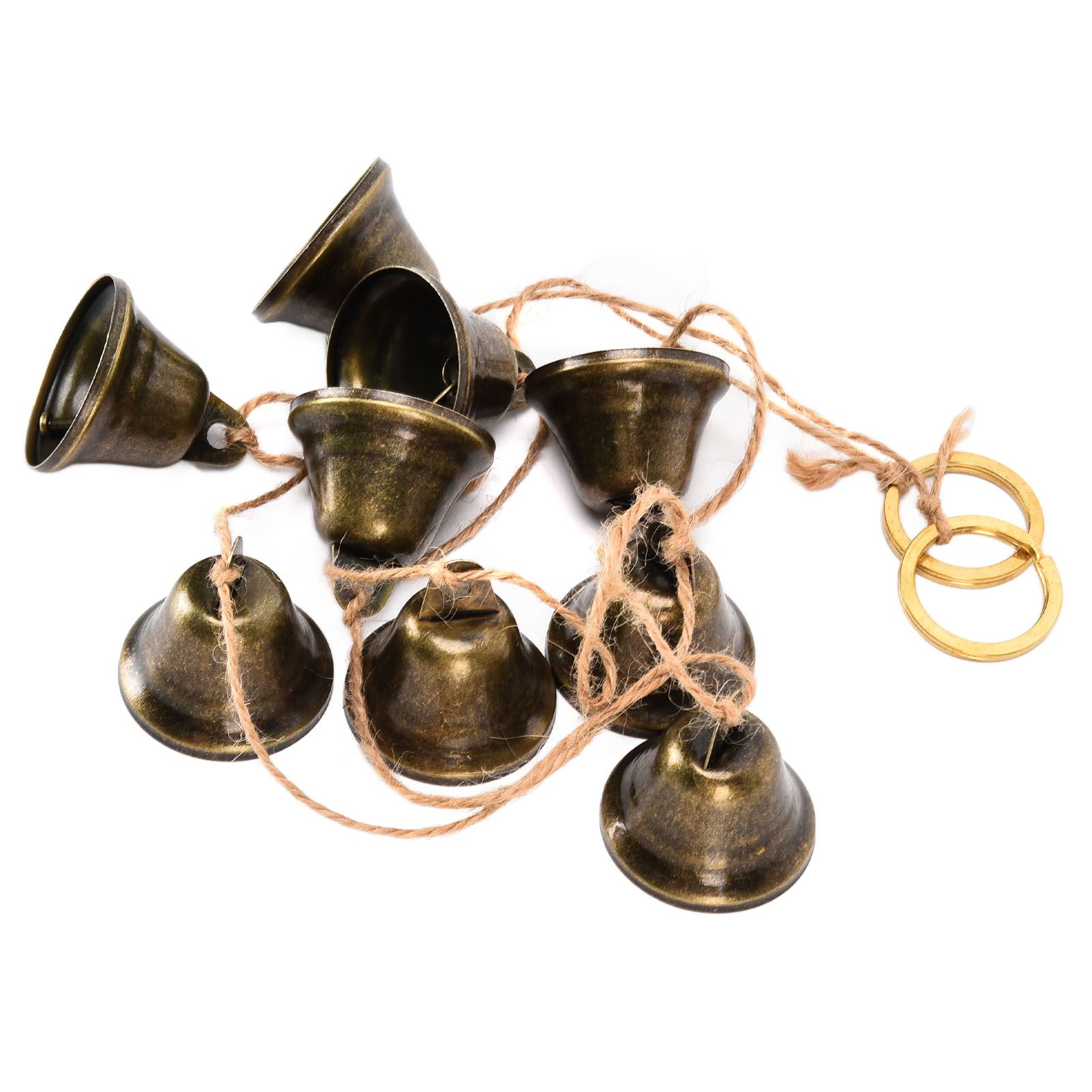 Hanging Bells String Handicrafts Decorative String of 9 Iron Vintage Christmas view 8