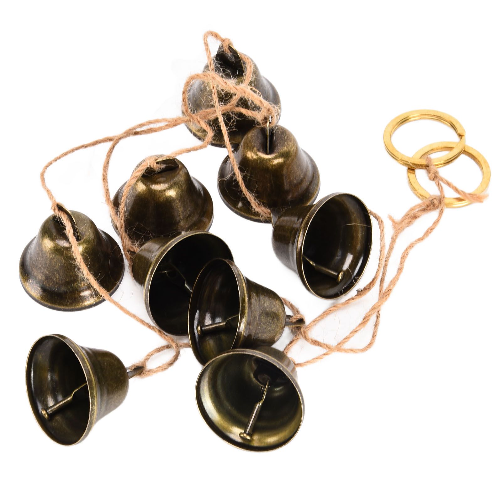 Hanging Bells String Handicrafts Decorative String of 9 Iron Vintage Christmas view 9