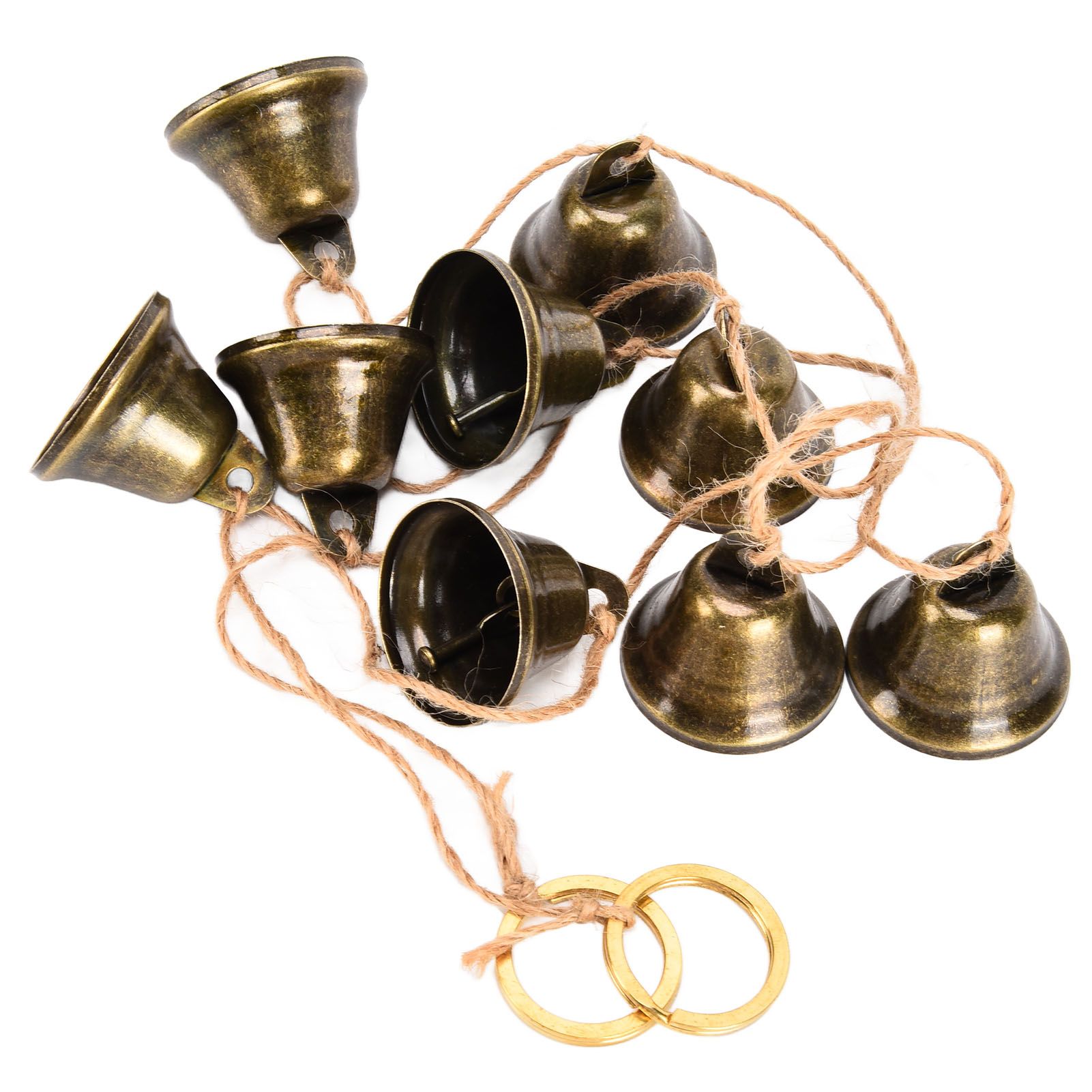 Hanging Bells String Handicrafts Decorative String of 9 Iron Vintage Christmas view 10