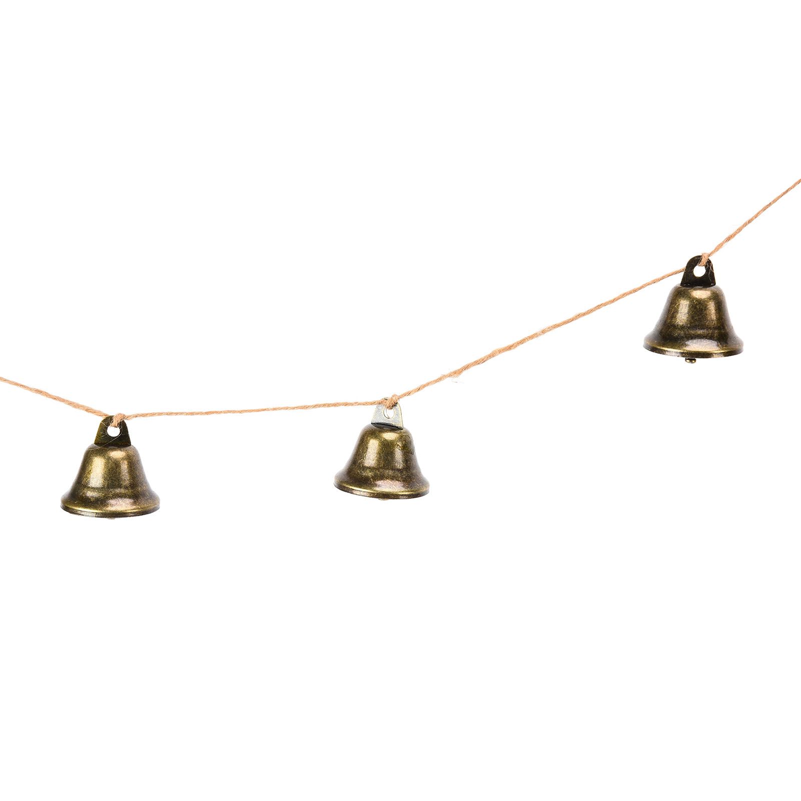 Hanging Bells String Handicrafts Decorative String of 9 Iron Vintage Christmas view 13